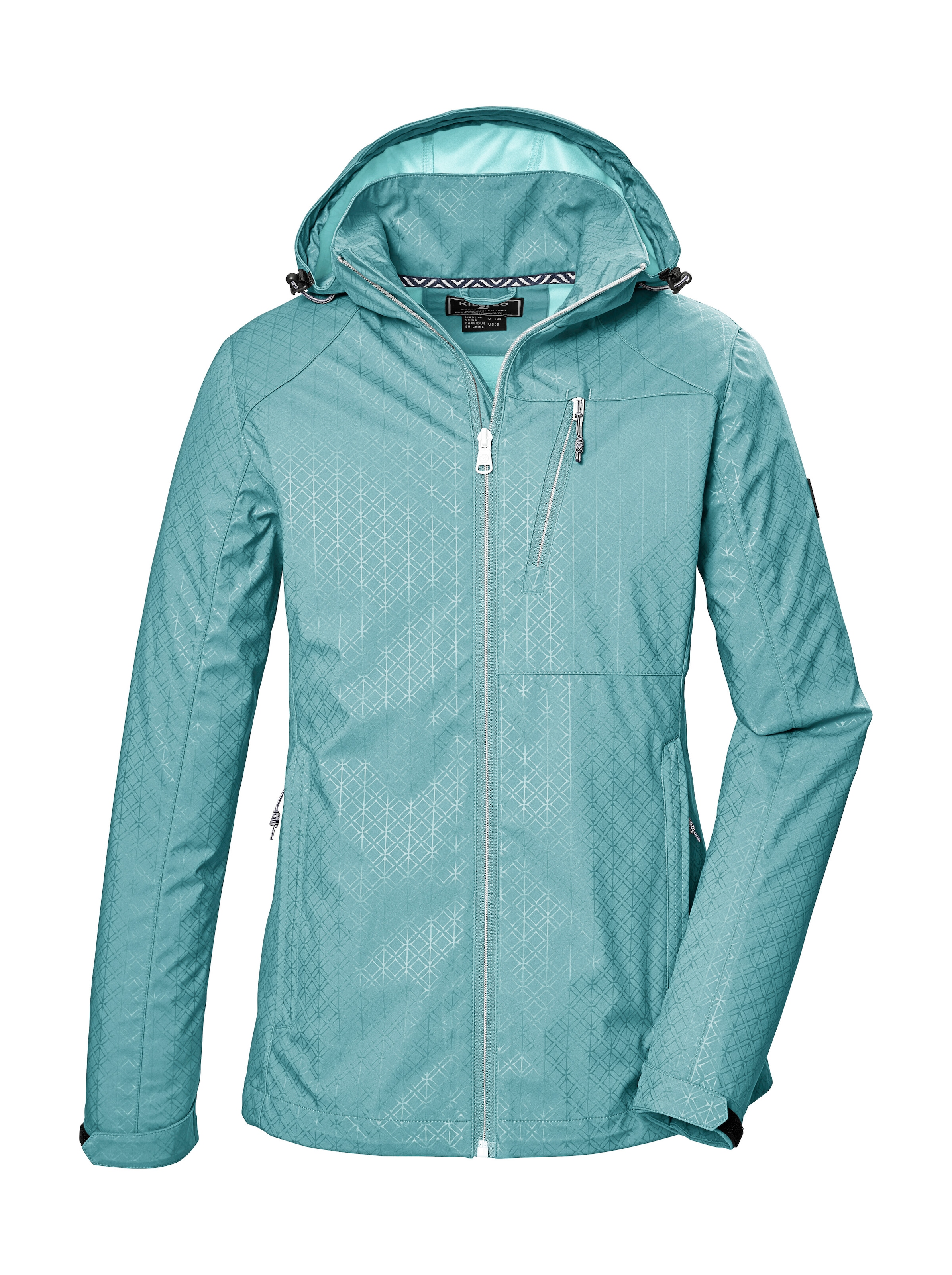 Killtec Softshelljacke »KOS 121 WMN SFTSHLL JCKT GRPHIC« Wasserabweisend, winddicht, atmungsaktiv, abnehmbare Kapuze