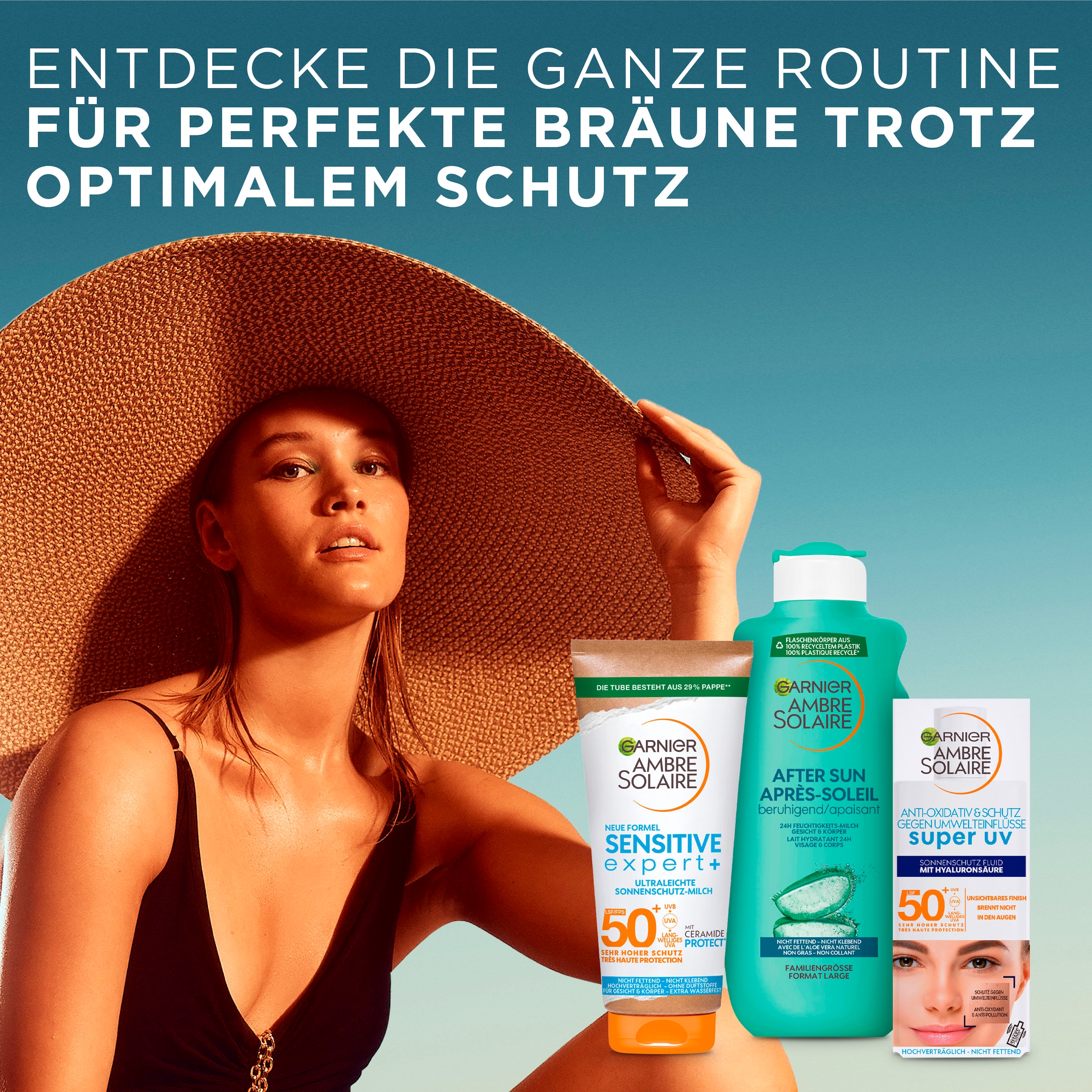 GARNIER Sonnenschutzfluid »Ambre Solaire Sensitive expert+«, mit Hyaluronsäure LSF 50