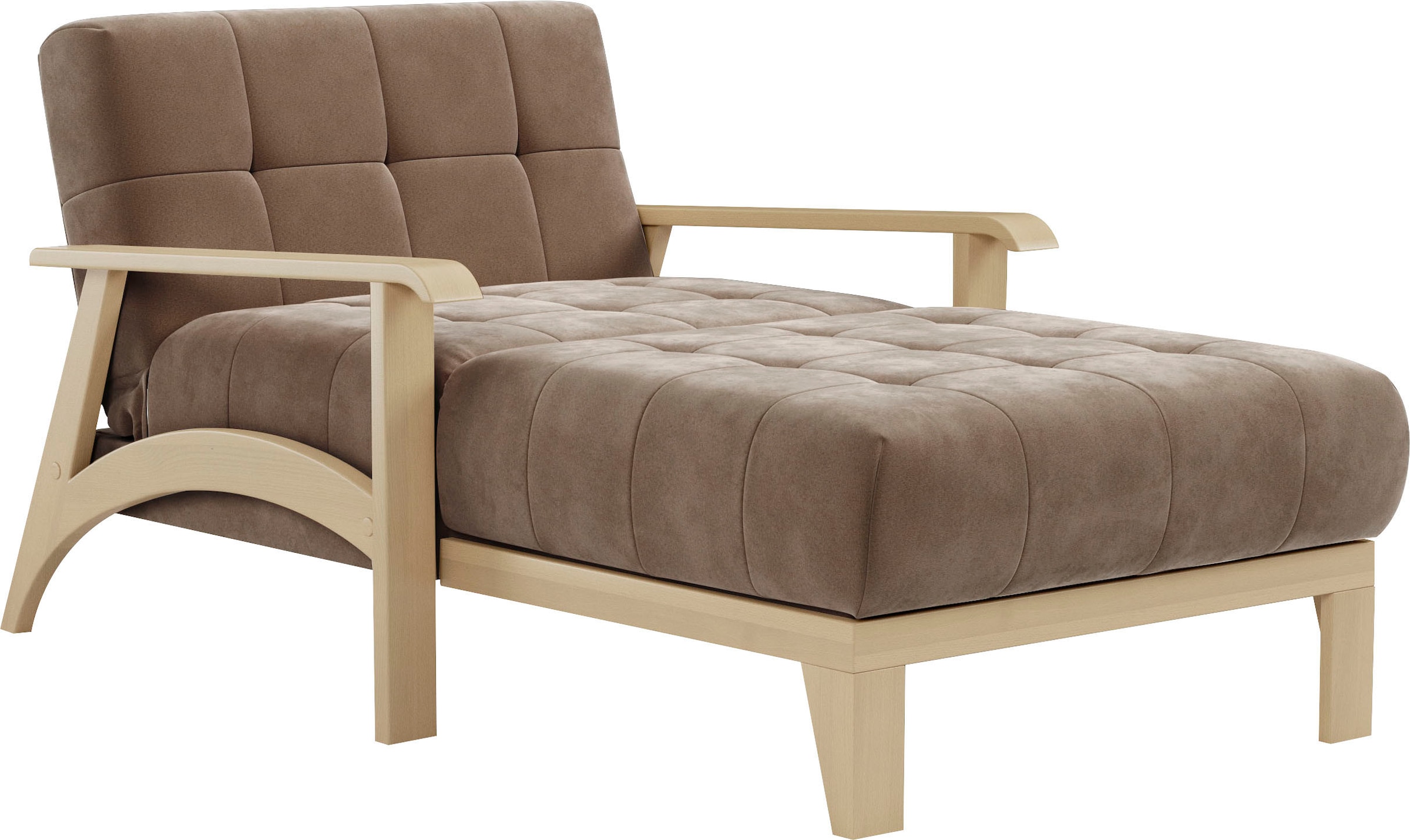 sit&more Recamiere »Billund«, Armlehnen aus Buchenholz in natur, verschiedene Bezüge und Farben