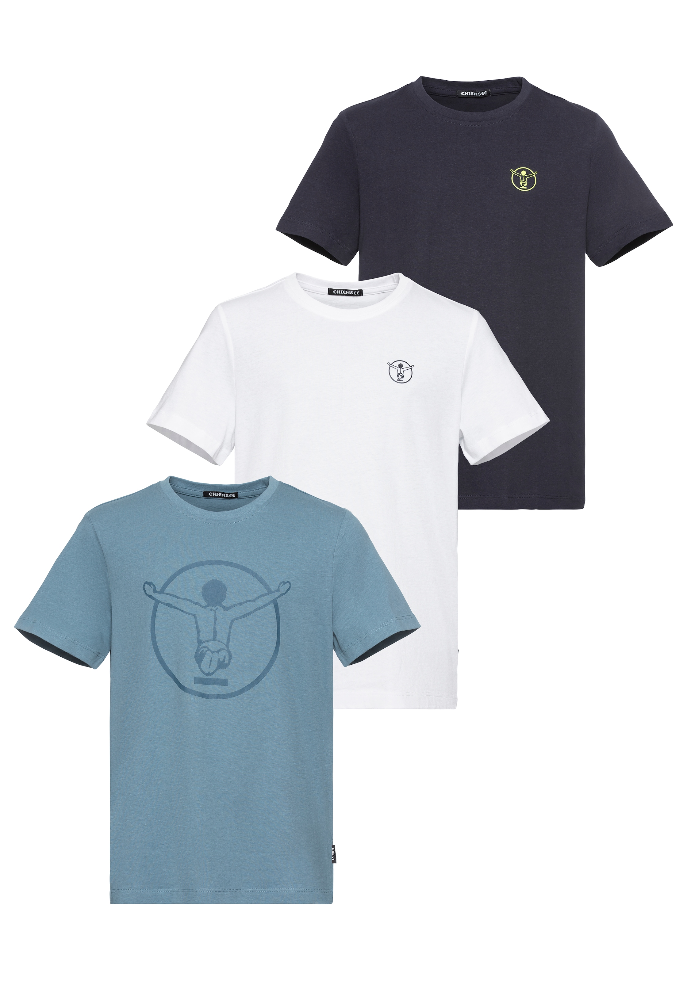 Chiemsee T-Shirt »für Kinder im 3er Pack«, (Packung, 3 tlg.)