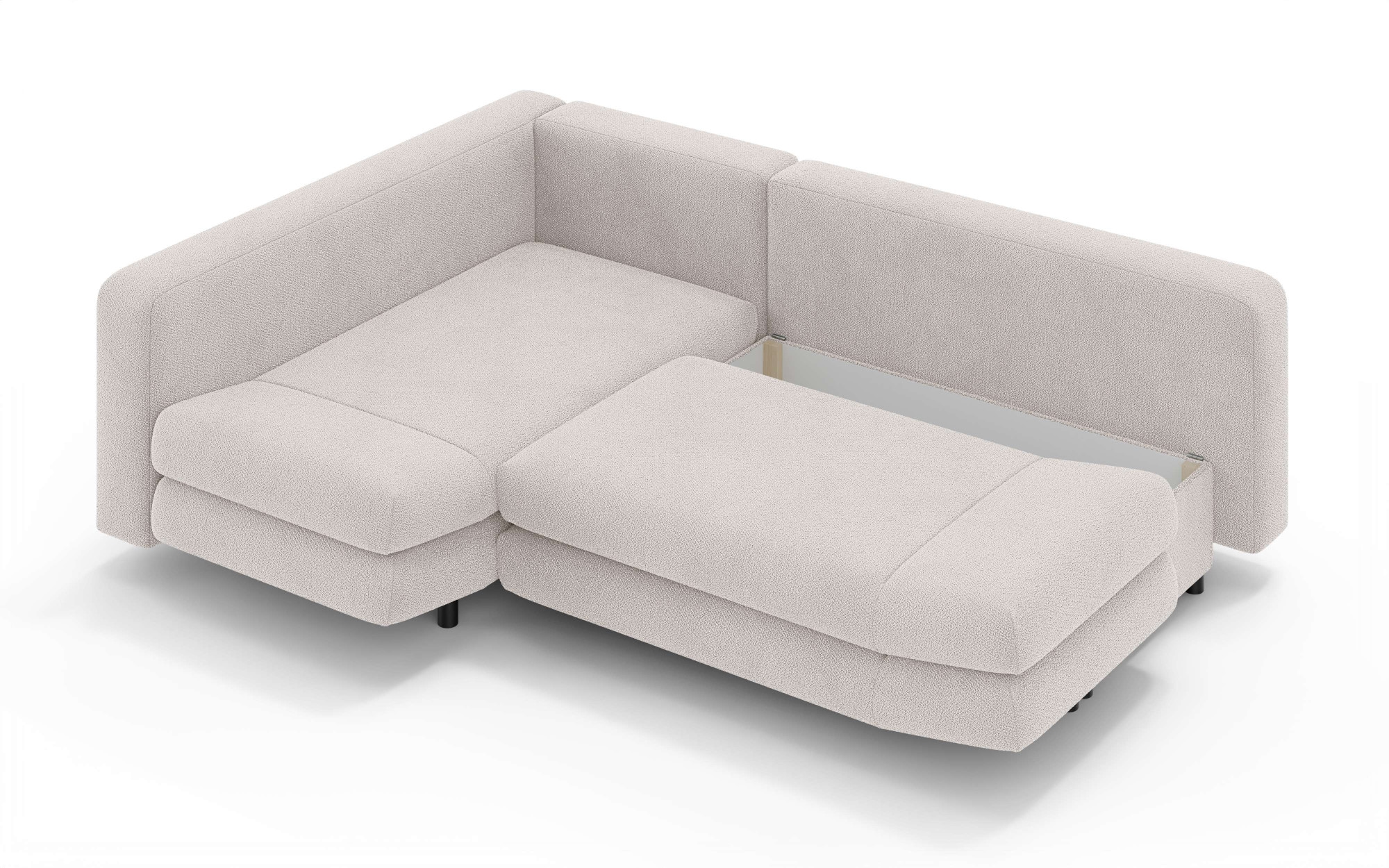 Home affaire Ecksofa »LENNARA Schlafsofa mit Bettkasten, Maße B/T/H: 234/179/85 cm«, L-Form mit Ottomane rechts/links, mit Wellenunterfederung