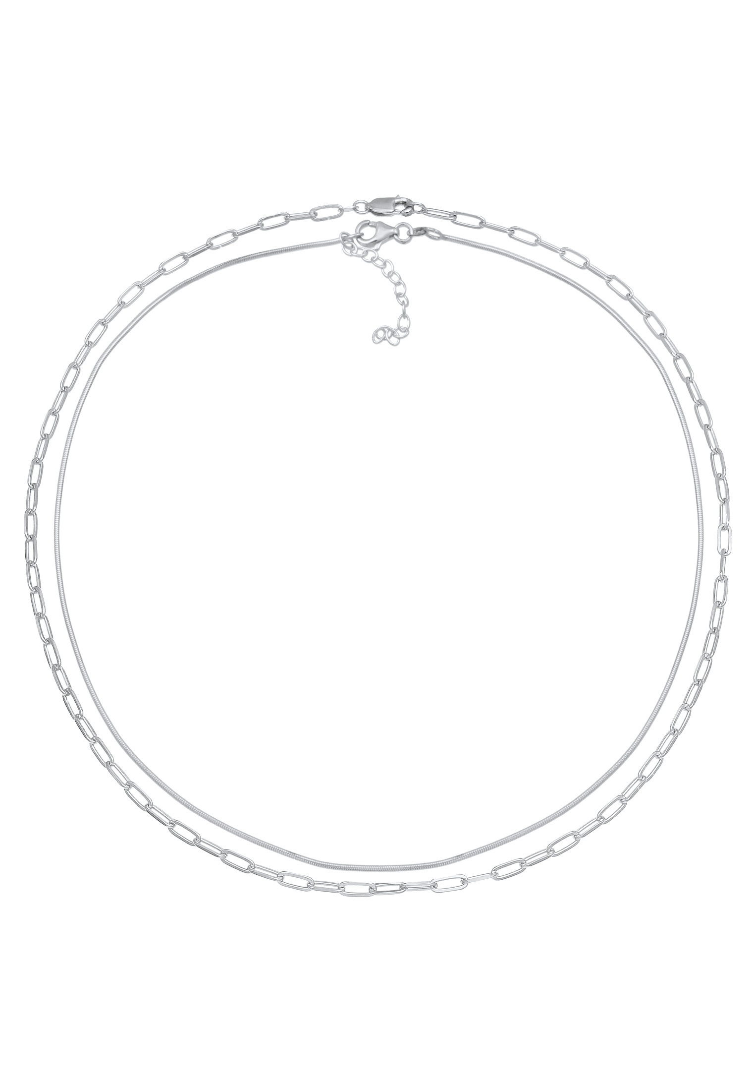 Elli Premium Choker »Schmuckset Choker Set Basic Schlangen Gliederkette 925 Silber«