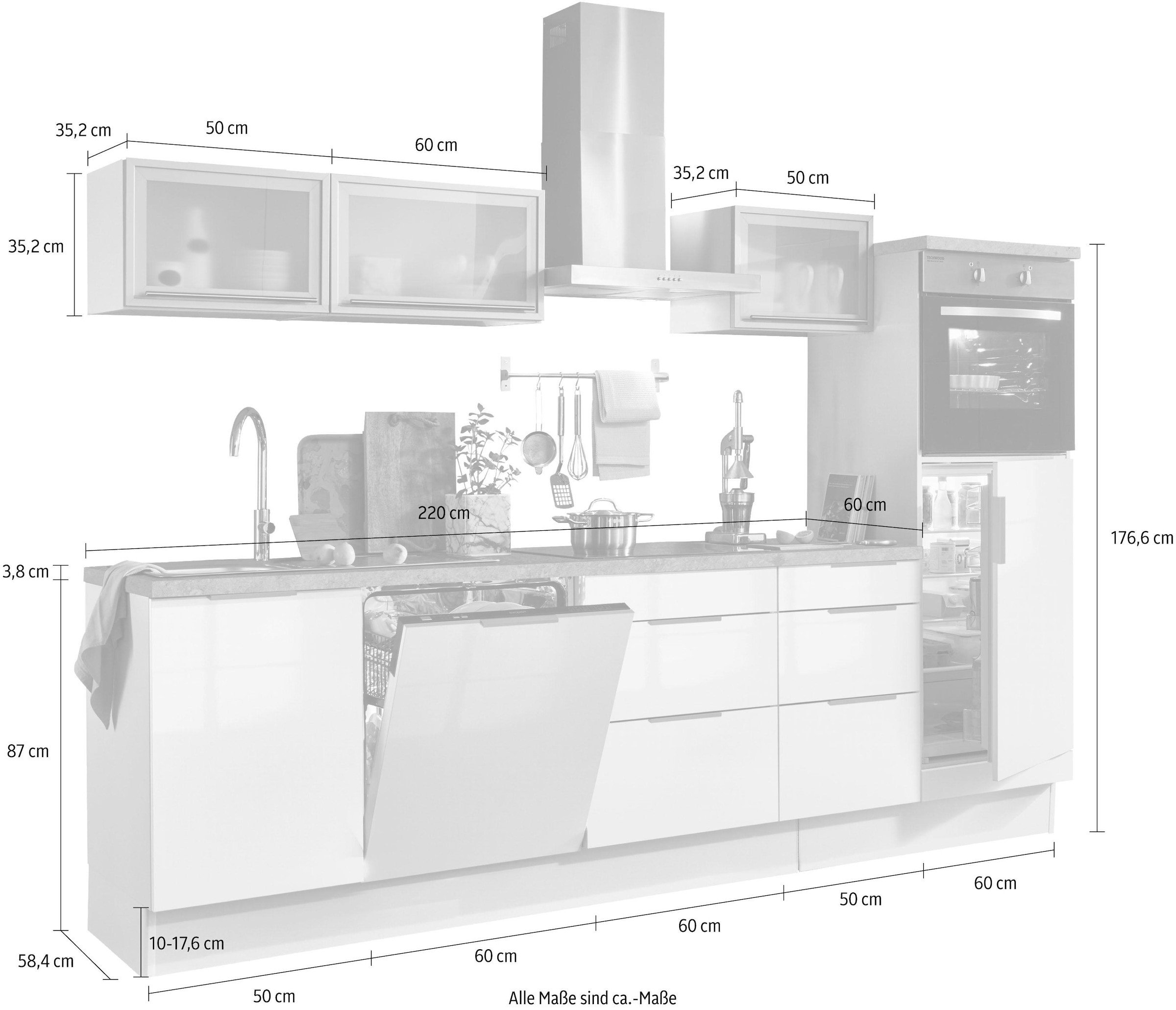 OPTIFIT Küchenzeile »Tara«, ohne E-Geräte, mit Vollauszug und Soft-Close- Funktion, Breite 280 cm auf Rechnung bestellen