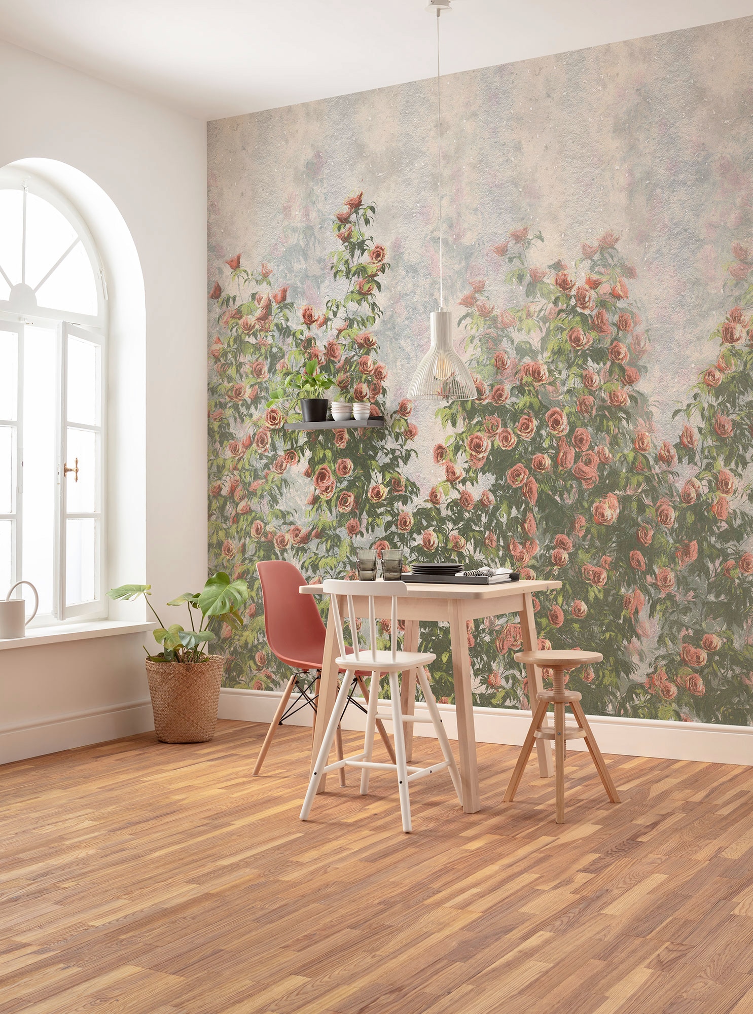 Komar Vliestapete »Digitaldruck Vlies - Wall Roses - Größe 300 x 250 cm«, bedruckt, Wohnzimmer, Schlafzimmer