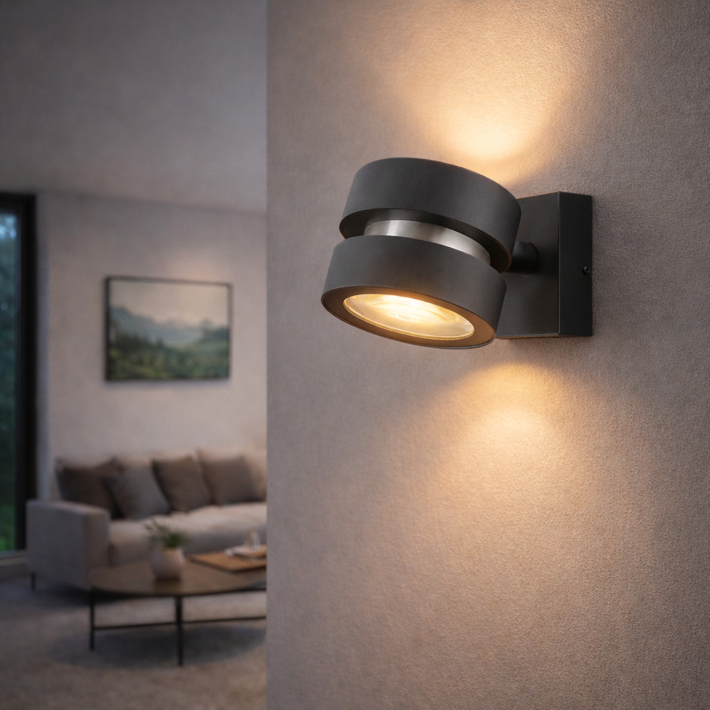 lumiCouture LED Wandleuchte »Glow Sphere« LED-Modul 1 Stk. Warmweiß 19,5 x 12,5 x 12,5 cm, 1300 lm 2700 K, dimmbar, Aluminium, schwarz