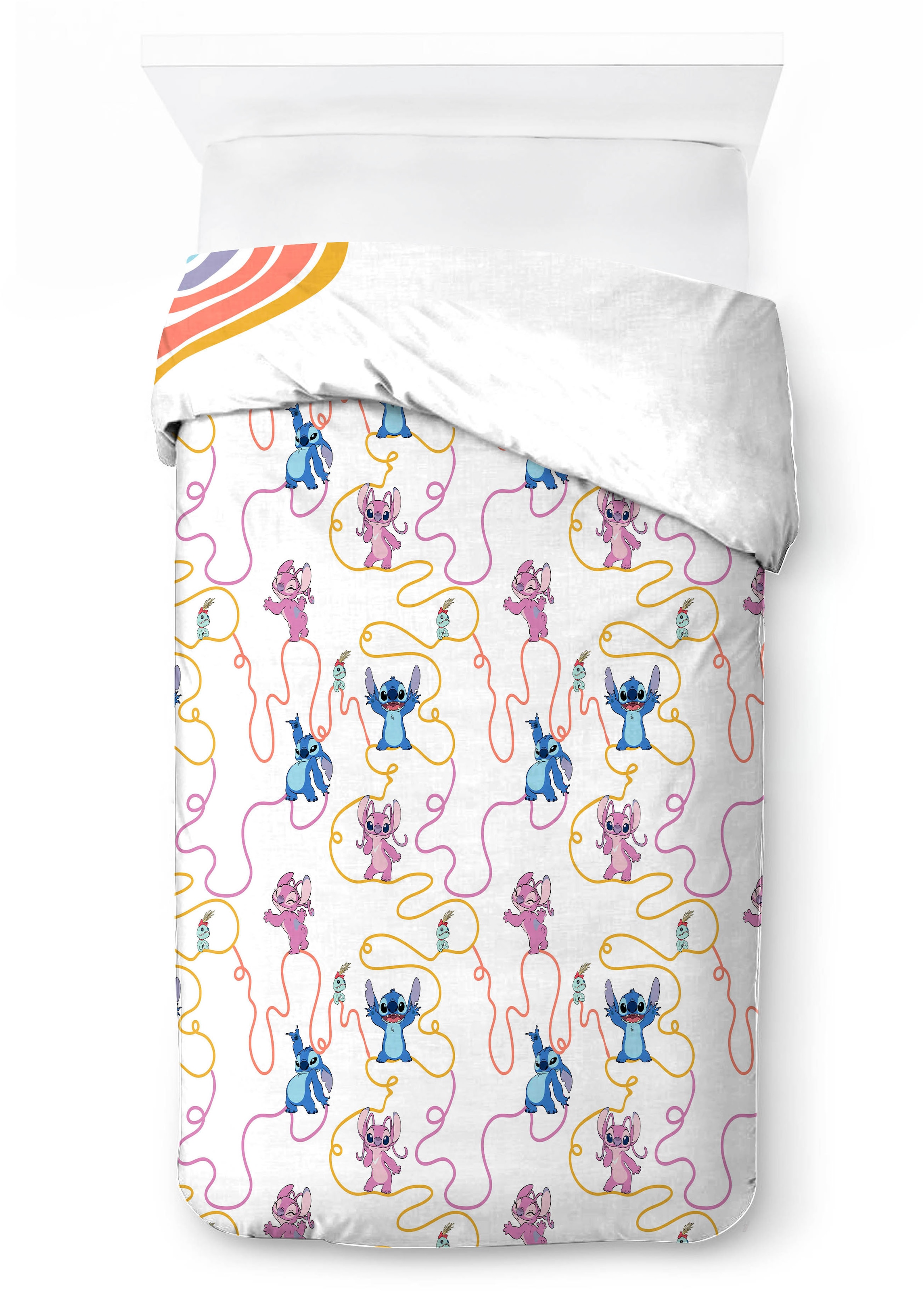 Disney Kinderbettwäsche »Disney Lilo & Stitch Bettbezug-Set 135x200 cm + Kissenbezug 80x80 cm« 2 tlg. 100 % Baumwolle, maschinenwaschbar, wendbar