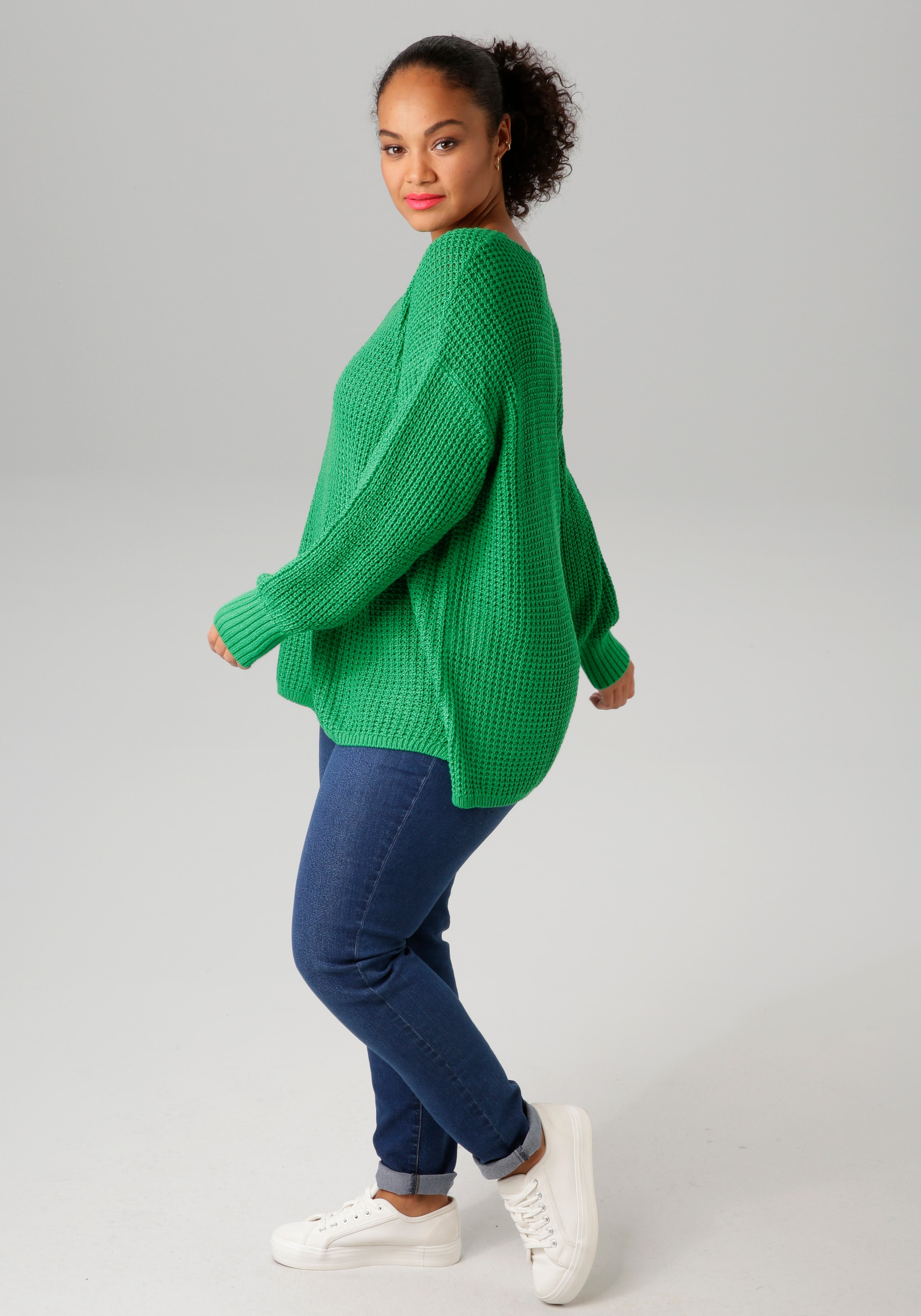 Aniston PLUS Strickpullover, im dezenten Ajour-Strickmuster