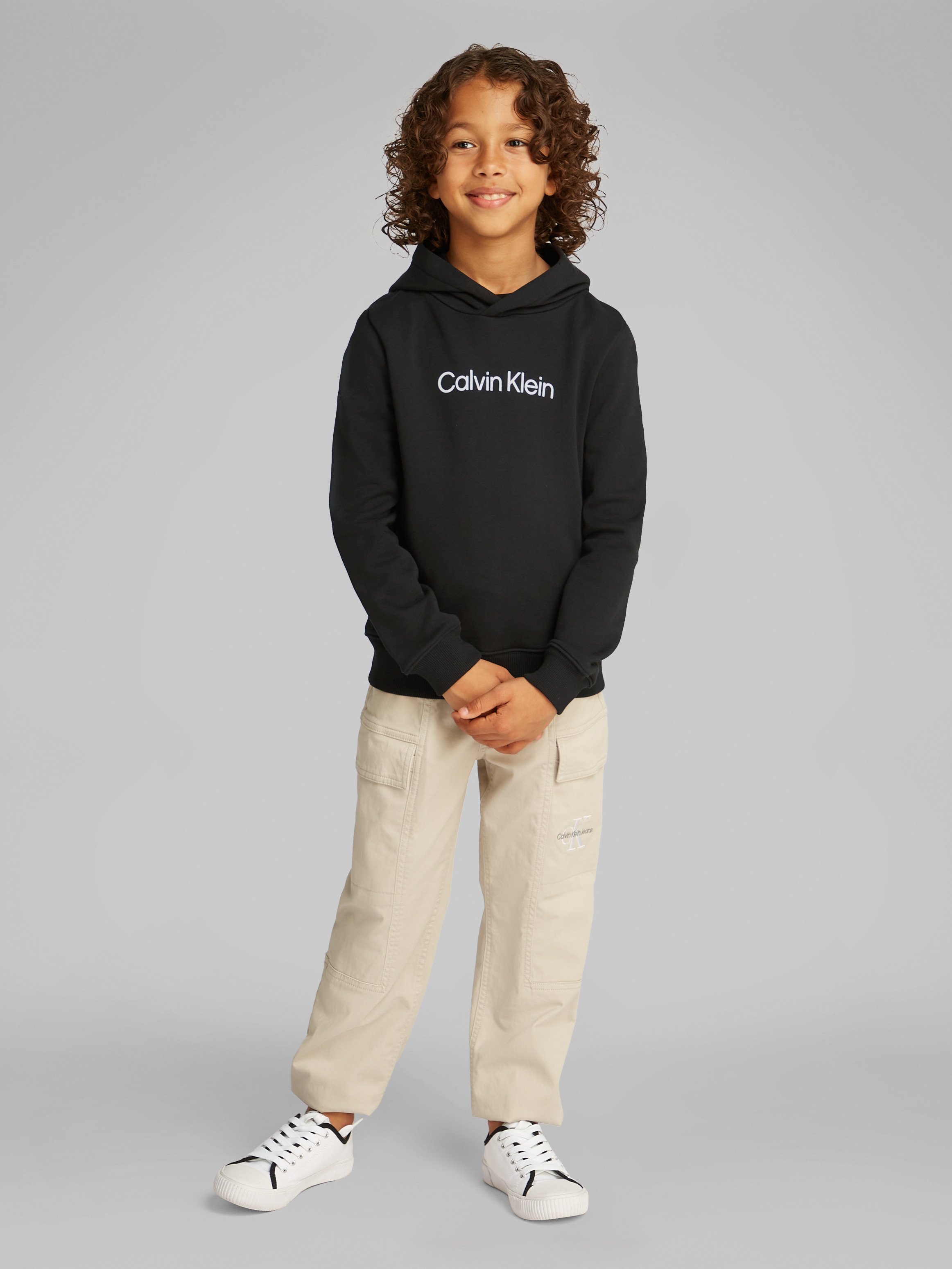 Calvin Klein Jeans Kapuzensweatshirt »Inst. Logo Reg. Terry Hoodie« für Kinder bis 16 Jahre und mit Logoschriftzug