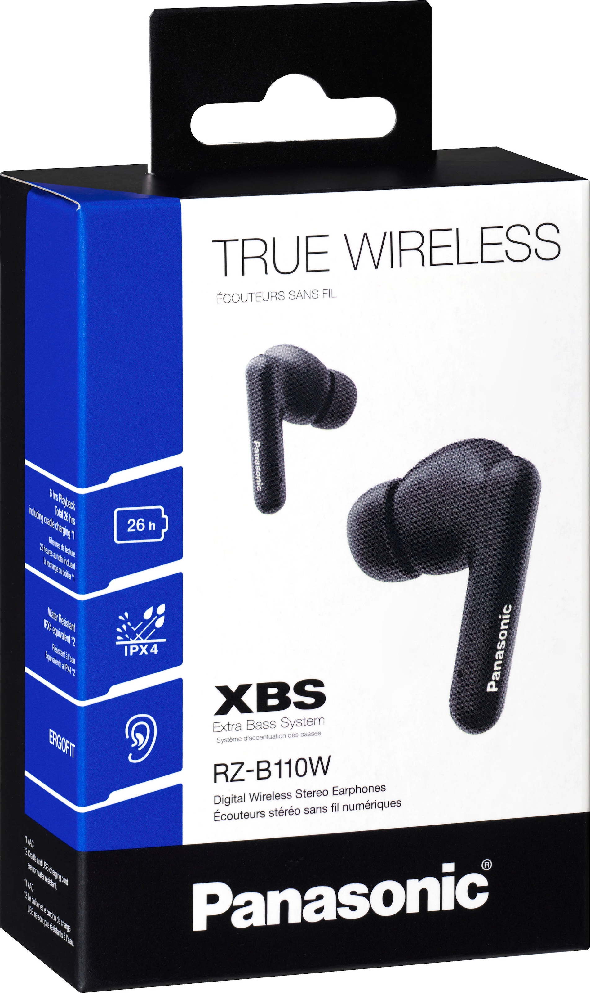 ➥ Jahre A2DP Siri wireless Panasonic »B110WDE-K«, Freisprechfunktion-Sprachsteuerung-True | In-Ear-Kopfhörer Bluetooth-HFP, mit Garantie XXL 3 Wireless-kompatibel Bluetooth-AVRCP UNIVERSAL