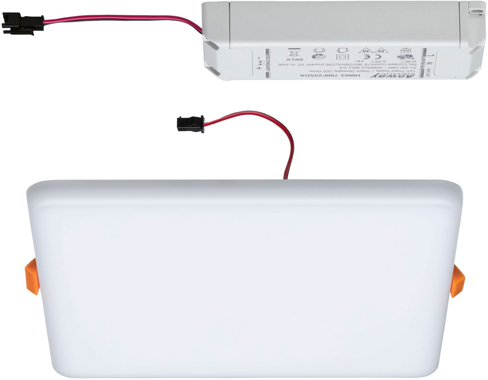 Paulmann LED Einbauleuchte »Veluna VariFit IP44 eckig 185x185mm 17,5W 4.000K Satin«, 1 flammig, LED Einbaupanel IP44 3-Stufen-dimmbar 185x185mm 17,5W 4000K Satin