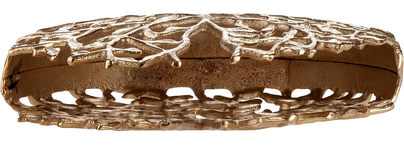 GILDE Tischvase »Vase rund Branchline goldfarben« Dekovase, Branchline, Zweigmuster, Strukturdekor, Blickfang