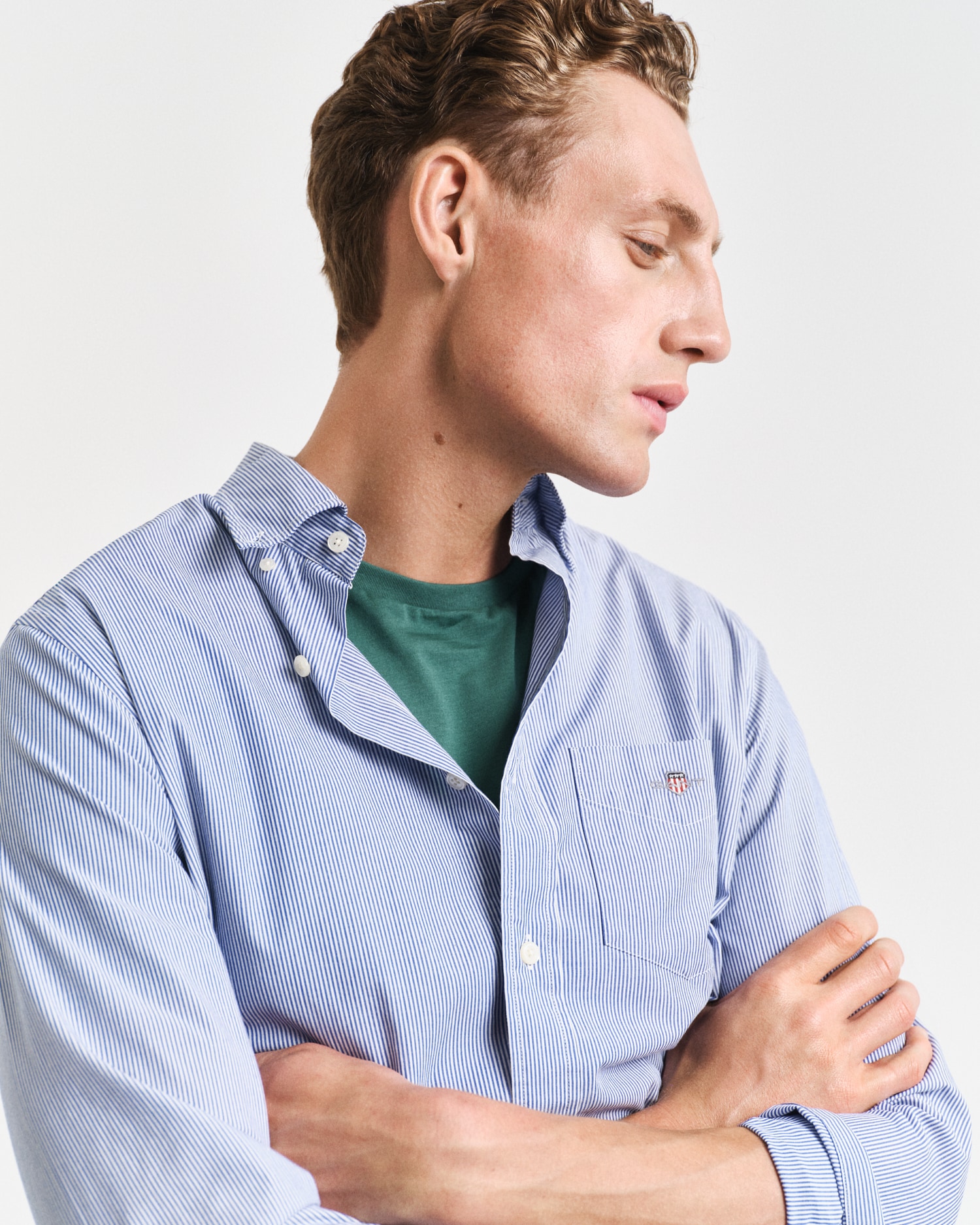 Gant Langarmhemd »REG POPLIN BANKER SHIRT« Banker Stripe Popeline, leichte Baumwolle