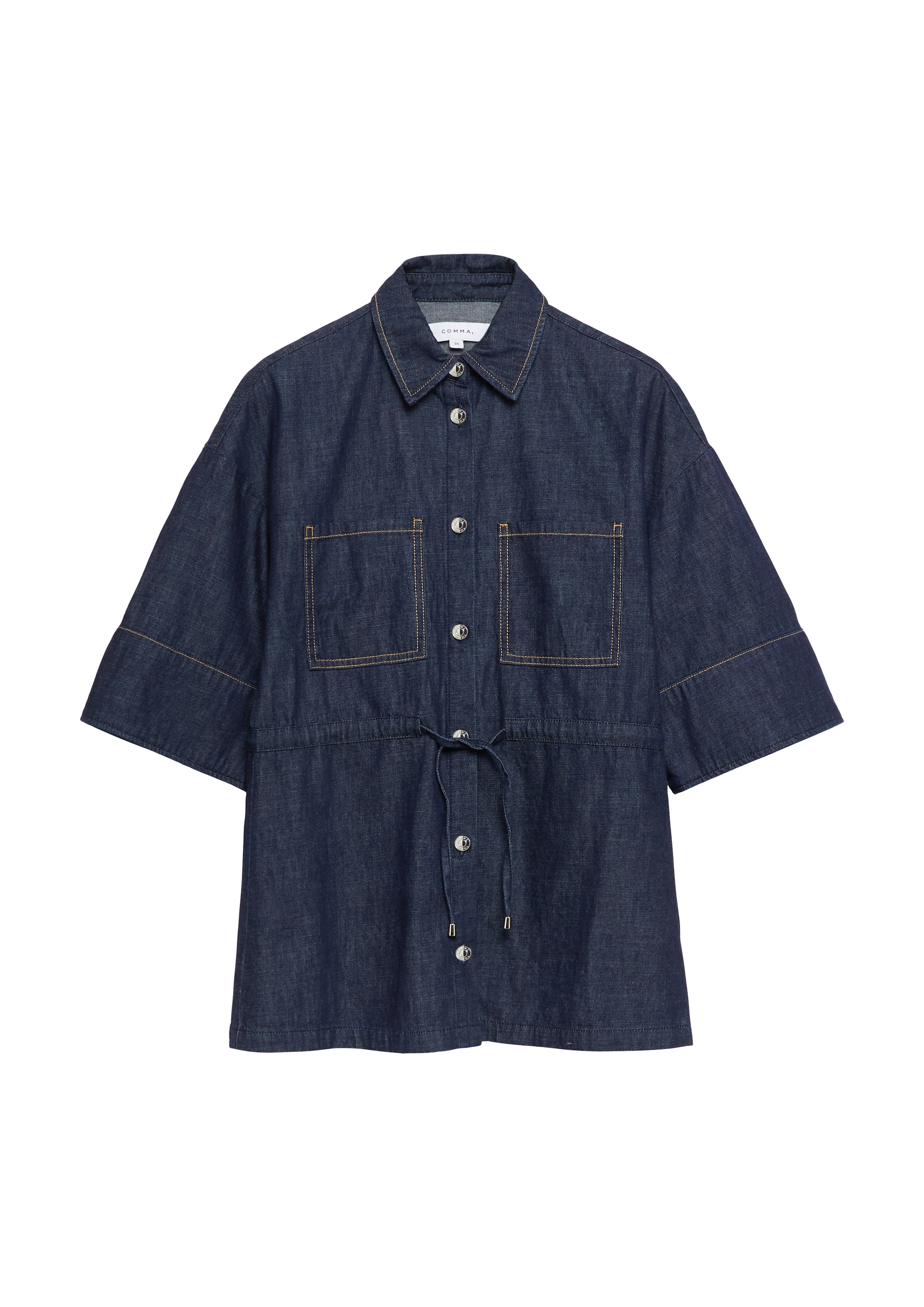 Comma Jeansbluse mit Bindegürtel