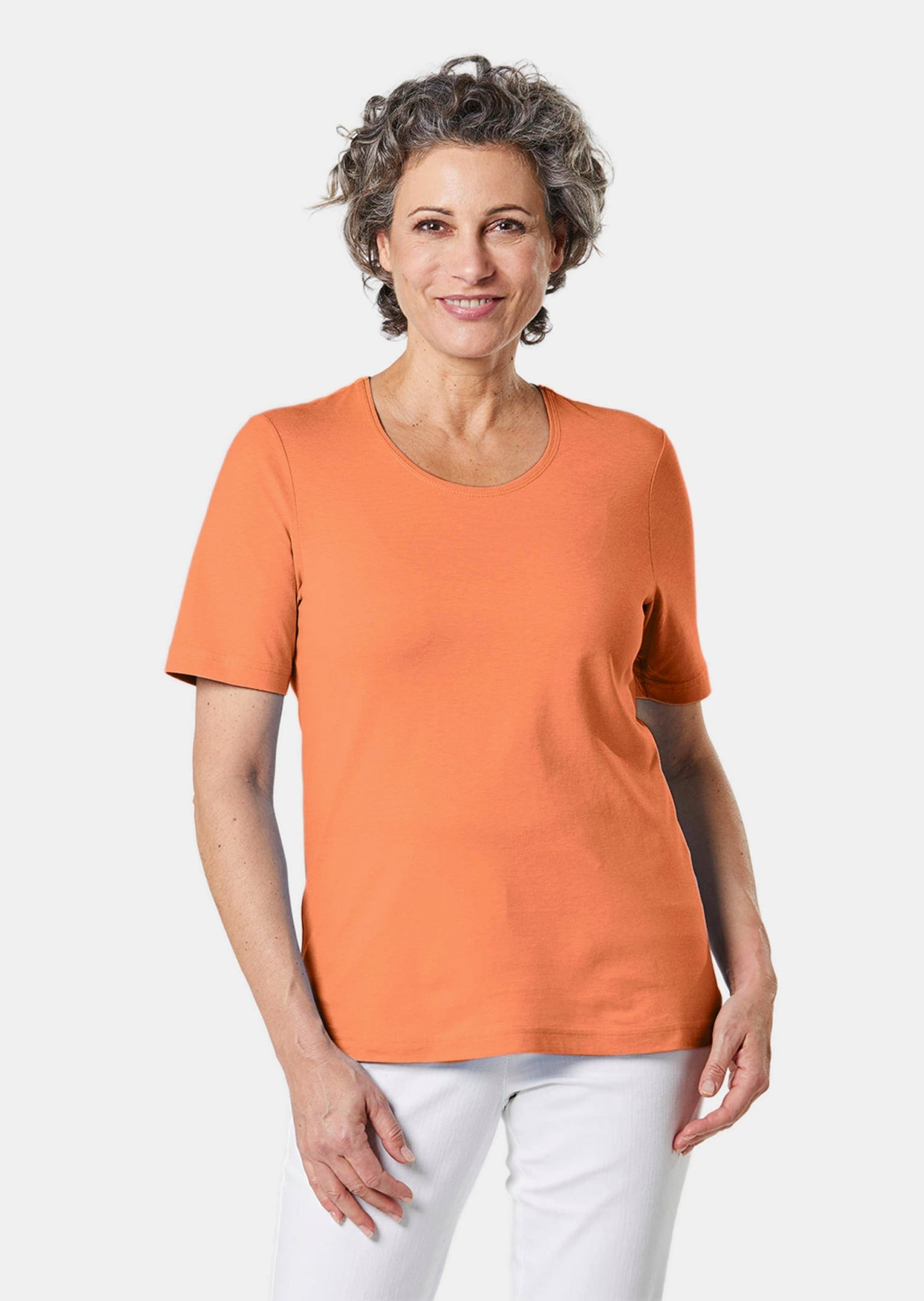 GOLDNER Langarm-Poloshirt »T-Shirt Basic T-Shirt aus reiner Baumwolle«