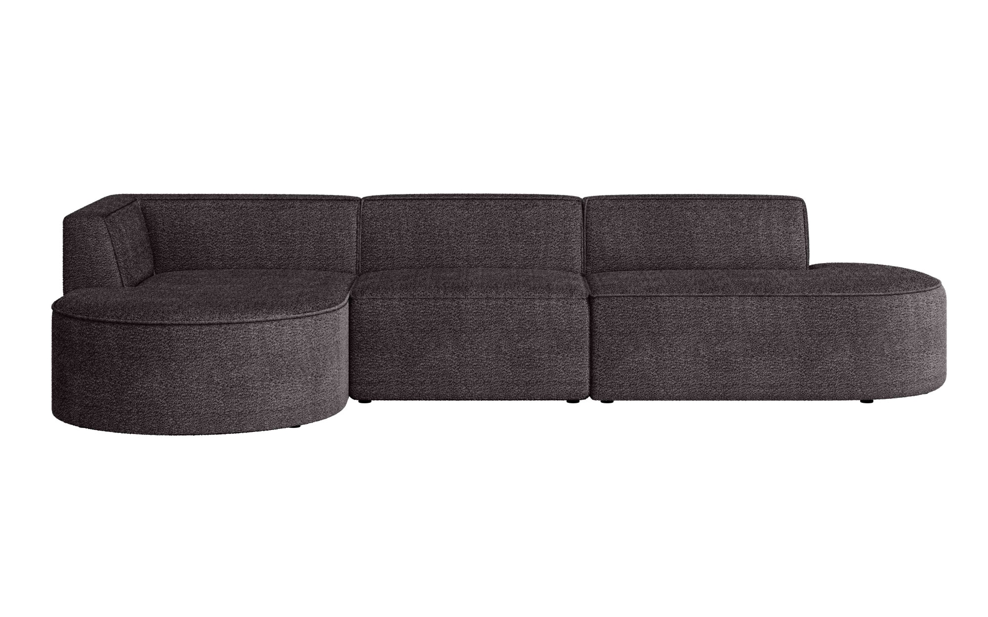 andas Ecksofa »EIVIND Designer Sofa mit Ottomane rechts/links, B/T/H: 343/159/72 cm«, L-Form mit Wellenunterfederung, auch in Feincord und Bouclé