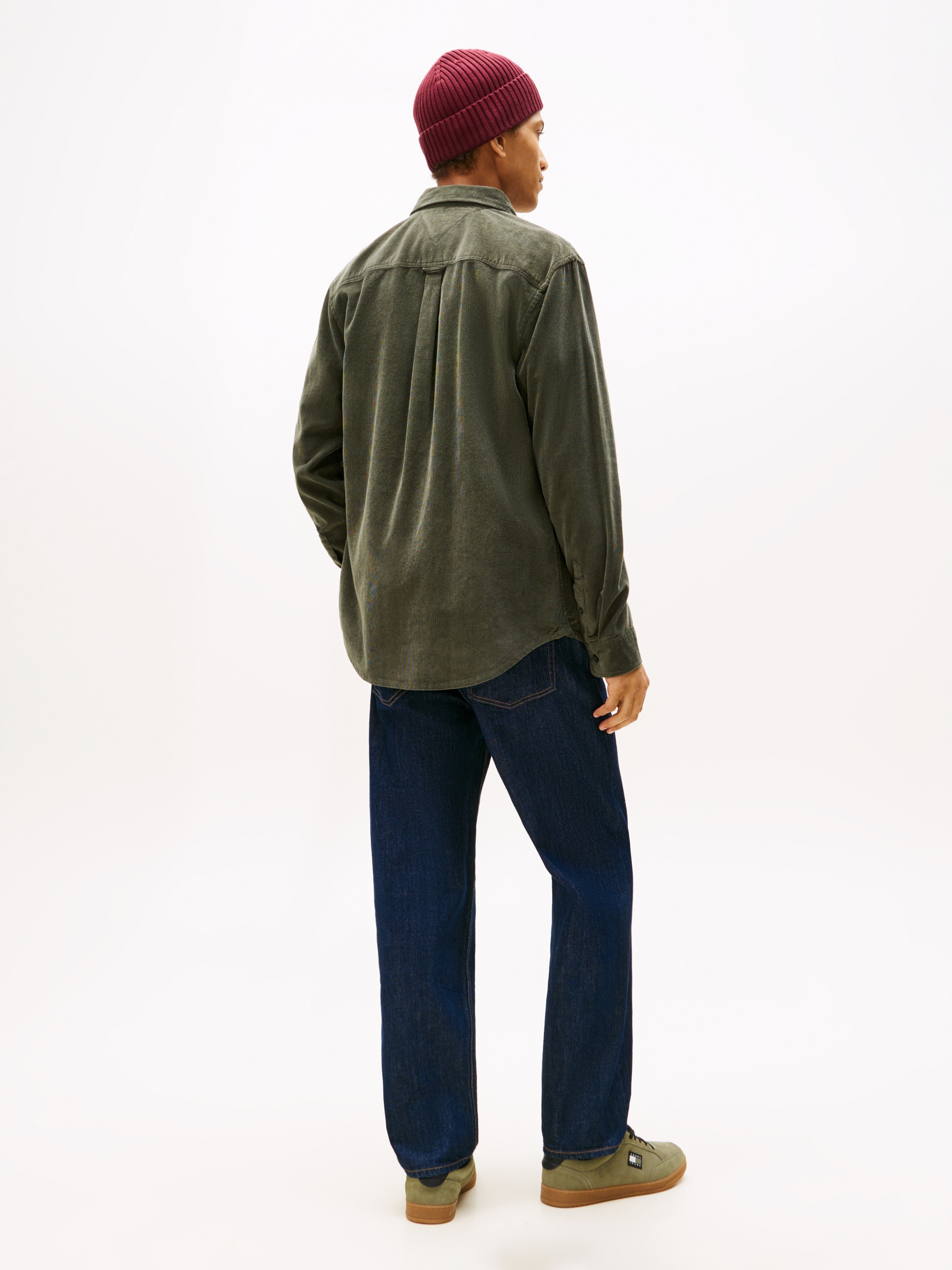 Tommy Jeans Langarmhemd »TJM BABY CORD SHIRT EXT«, Cordhemd Regular Fit, Button-down-Kragen