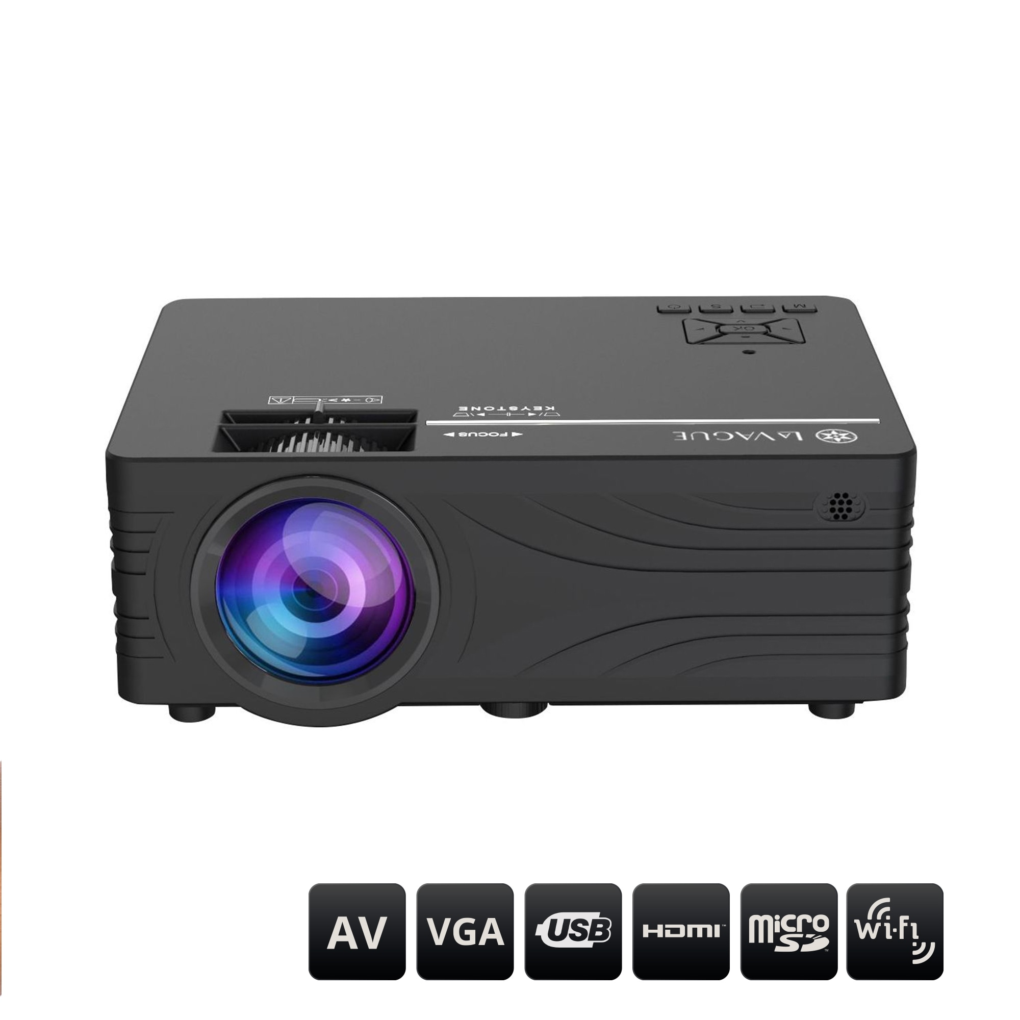 LA VAGUE LCD-Beamer »LED-Projektor inkl. LV-STA100FP LV-HD240 Wi-Fi BUNDLE«, Interner Lautsprecher