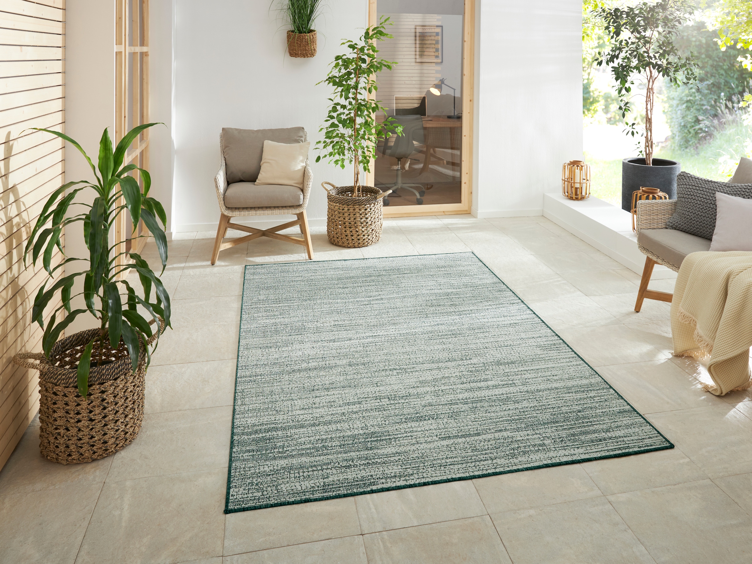 ELLE DECORATION Läufer »Mèlange«, rechteckig, 5 mm Höhe, Flachgewebe, In-& Outdoor, Modern, Wendeteppich, Balkon, Wohnzimmer