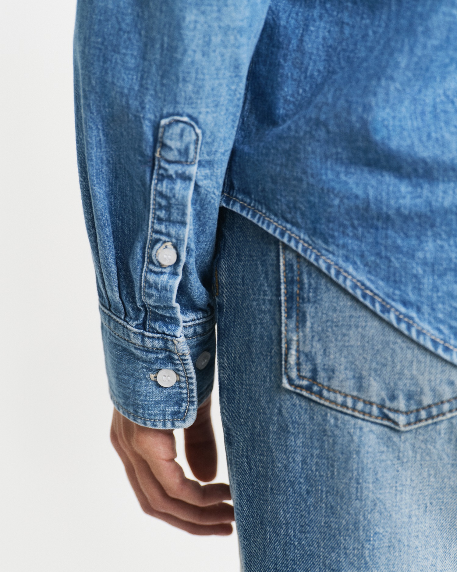 Gant Jeansbluse »REG DENIM SHIRT«, mit modischer Waschung