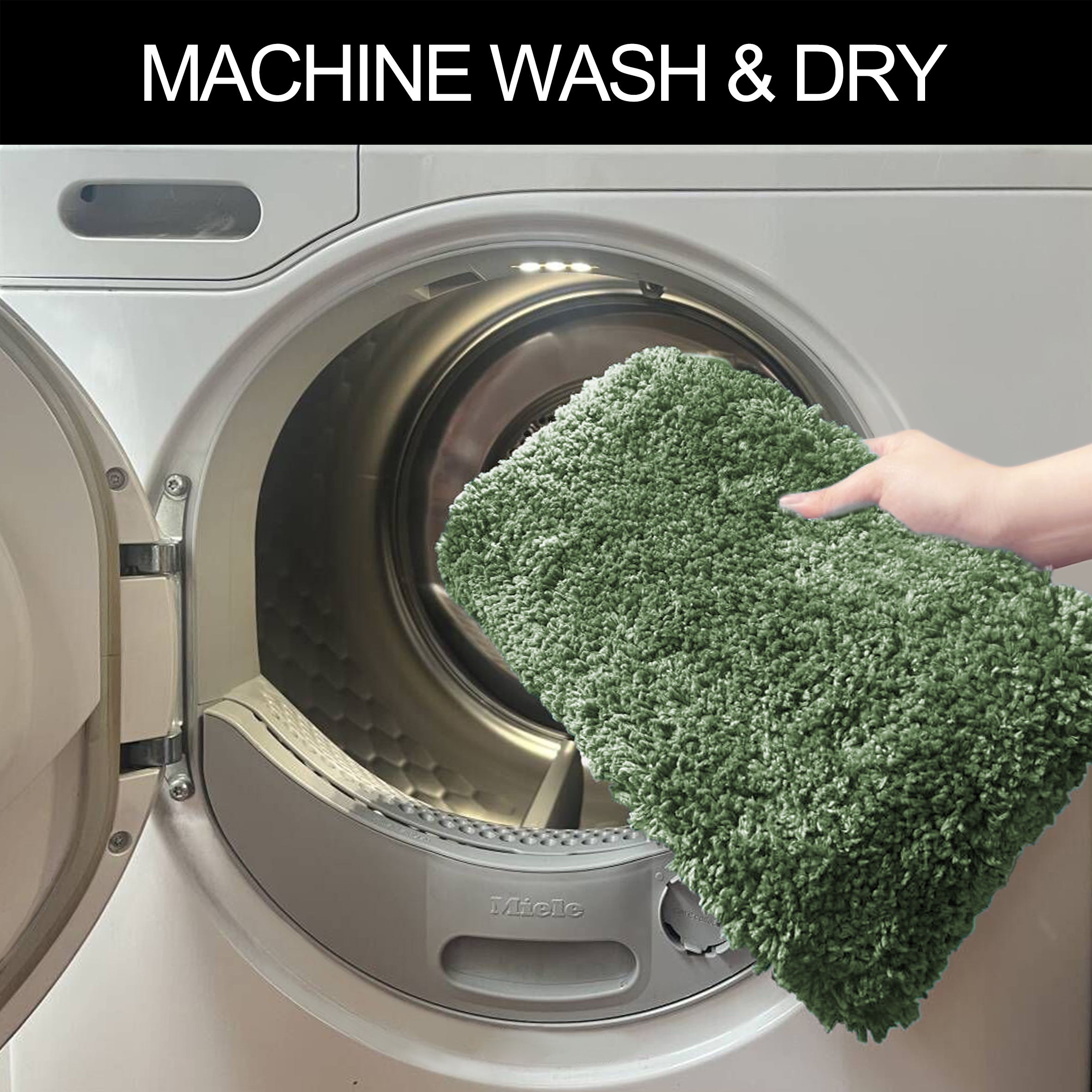 my home Badematte »Sanremo, Badvorleger, Badezimmer Teppich, sehr weich«, rutschhemmend beschichtet, fußbodenheizungsgeeignet-schnell trocknend, Badteppich, unifarben, rechteckig, rund & als 3-tlg. Set erhältlich