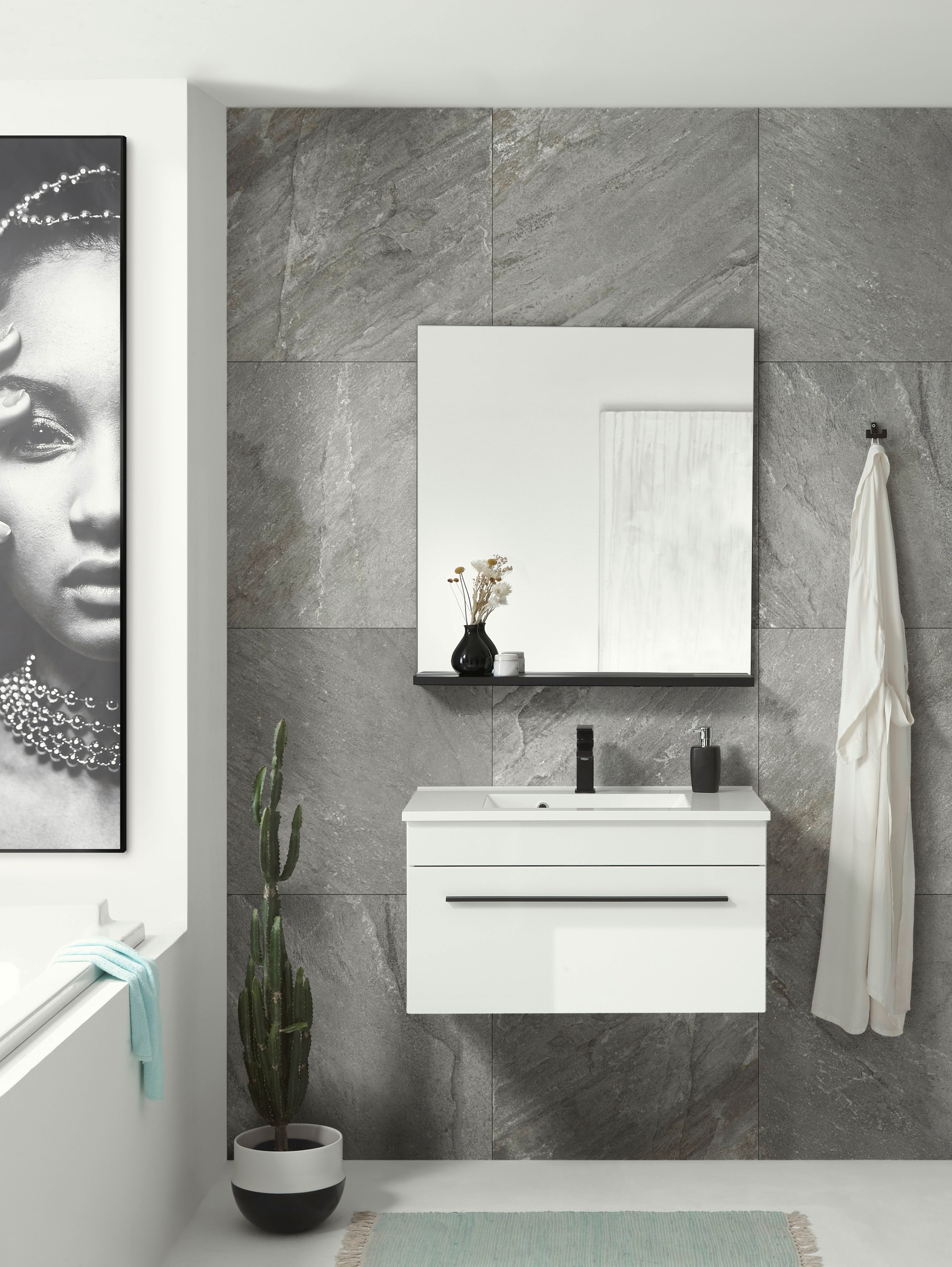 Home affaire Badmöbel-Set »Cantara, Bad im modernen Design, 2-teiliges Badezimmer« Set, 2 Stk. tlg.