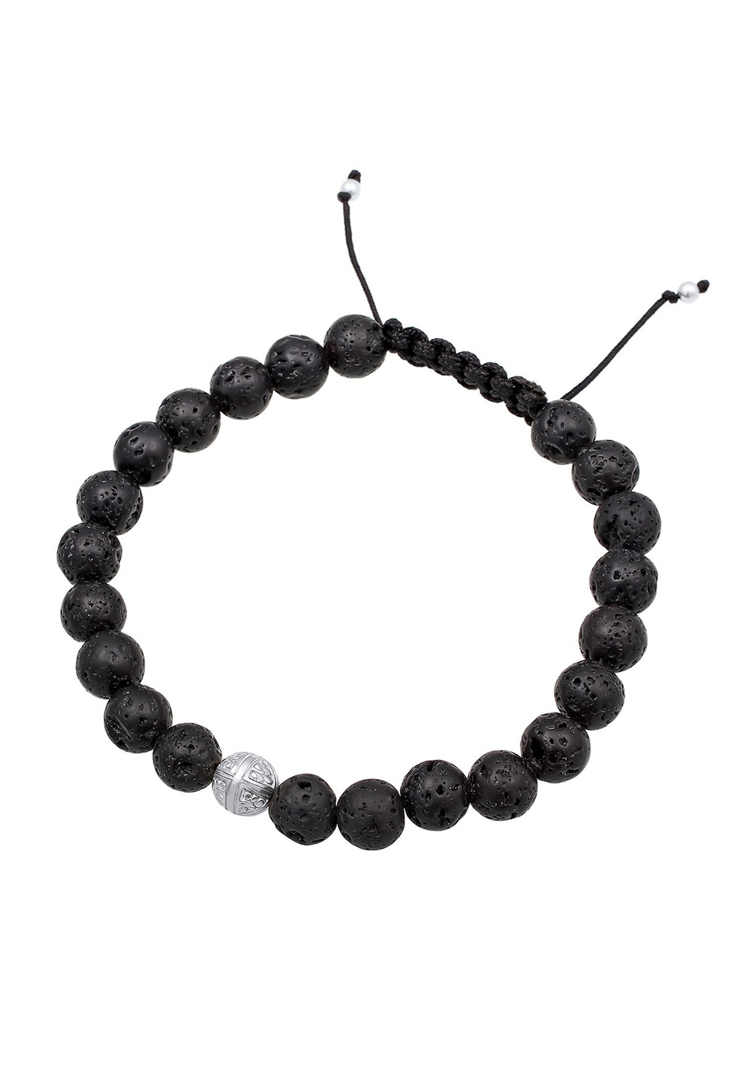 Kuzzoi Armkette »Armband Basic Lavastein Kreuz Ethno 925 Silber«