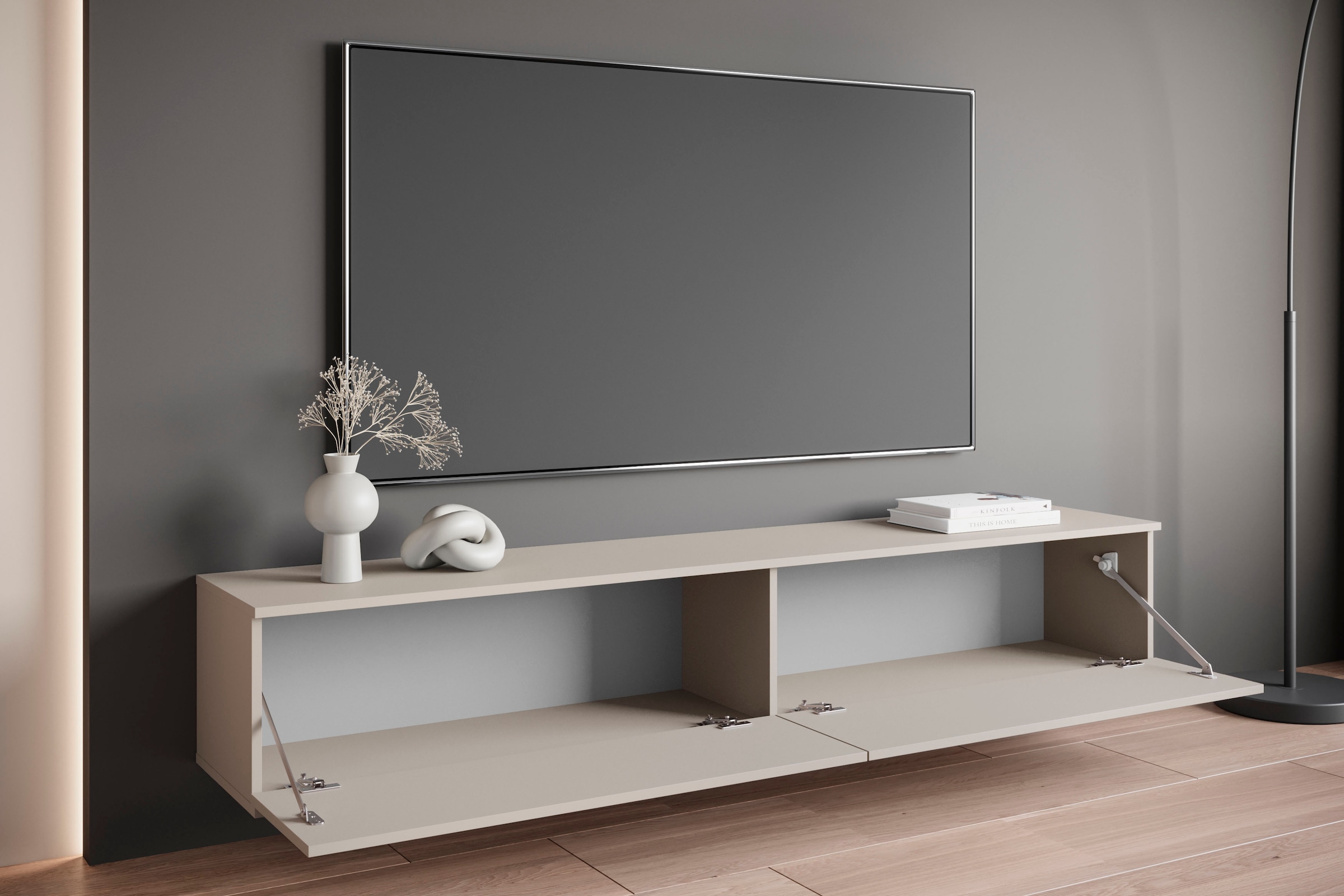 OTTO home Lowboard »Kenia« 1 Stk. tlg. 2 Klappen – flexibel hängend oder stehend montierbar