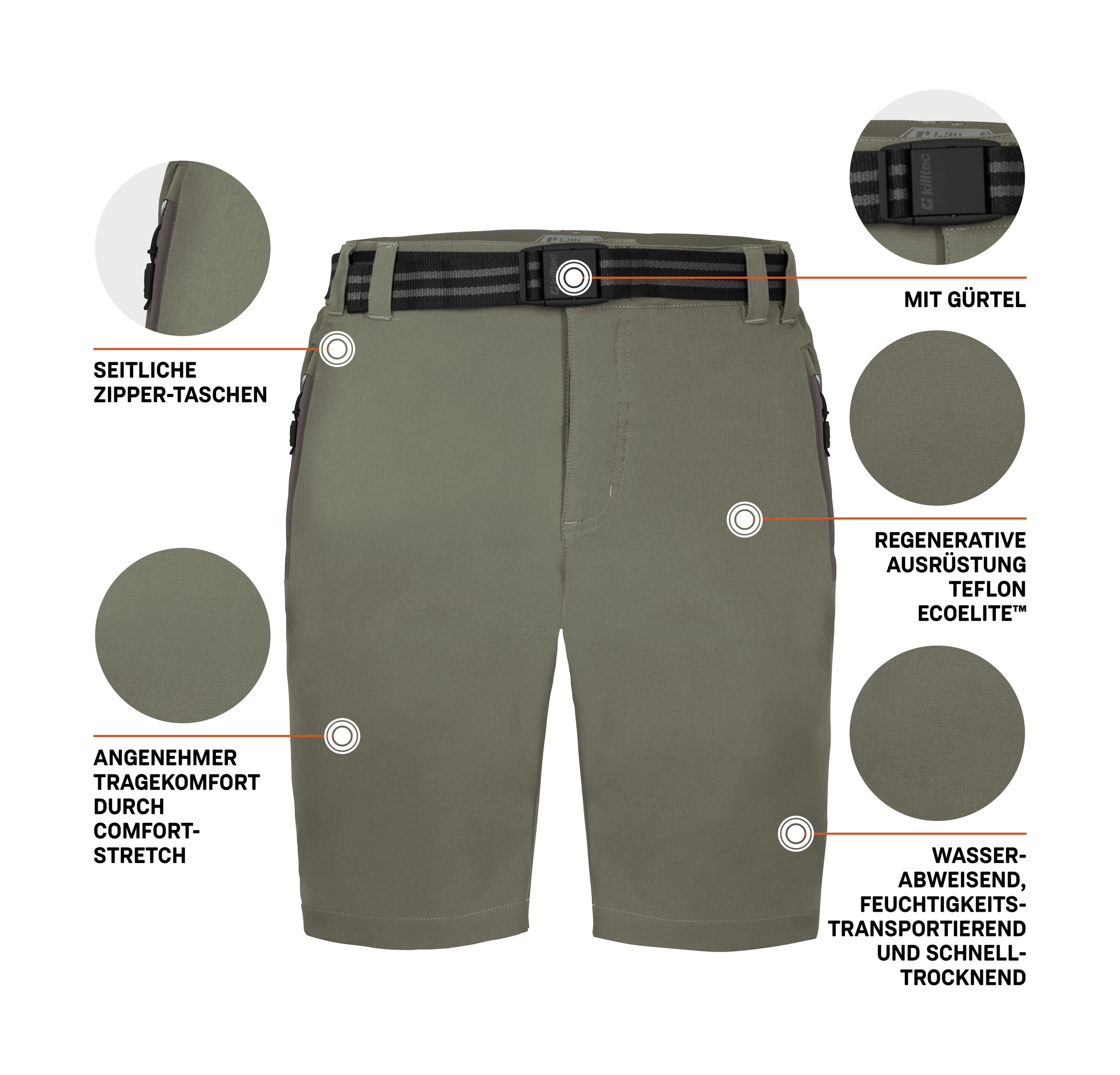 Killtec Bermudas »KOS 20 MN BRMDS«  Herren Funktionsbermudas: wasserabweisend, schnelltrocknend
