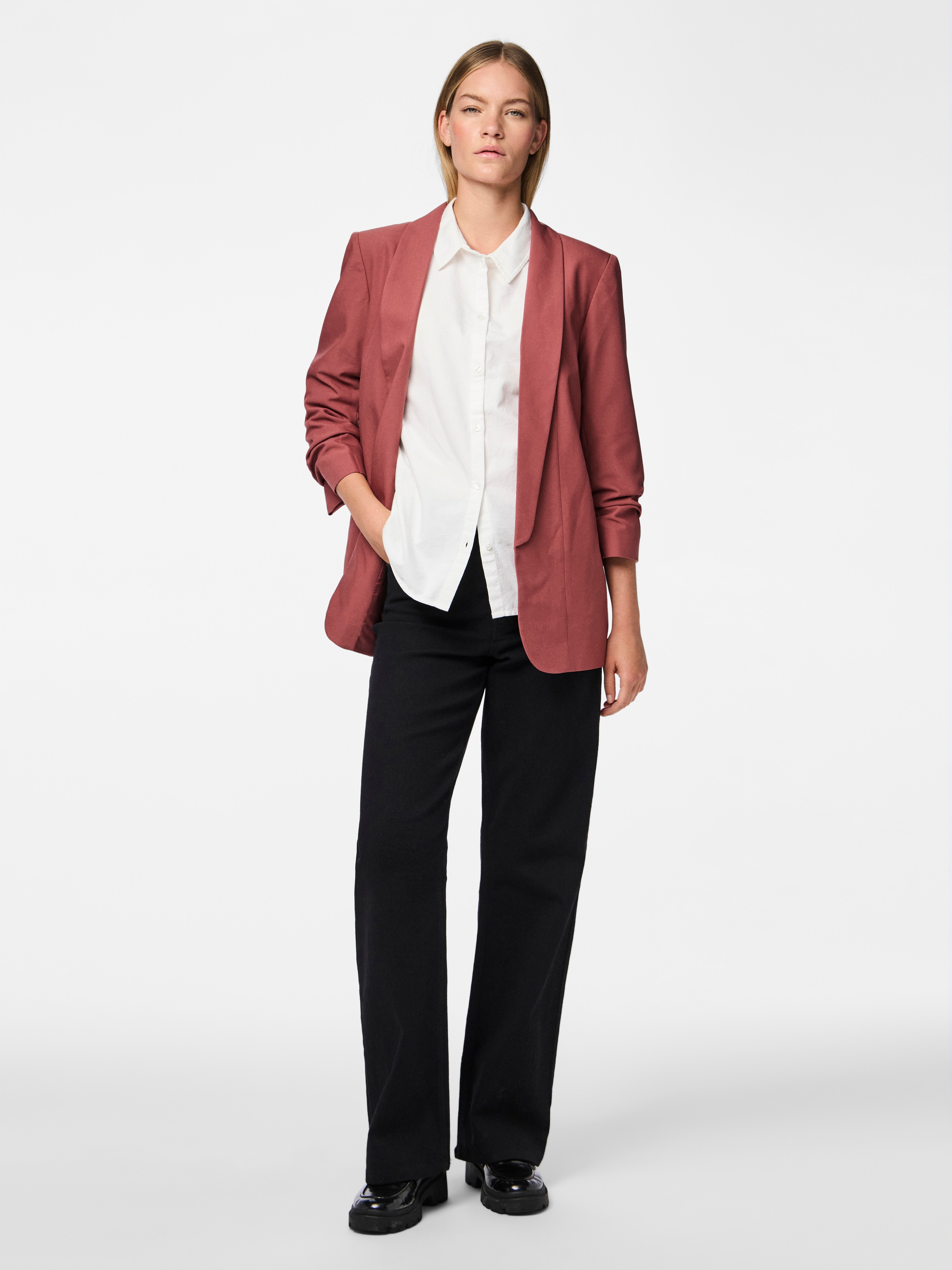 pieces »PCBOSELLA 3/4 BLAZER NOOS« Materialmix, regular fit