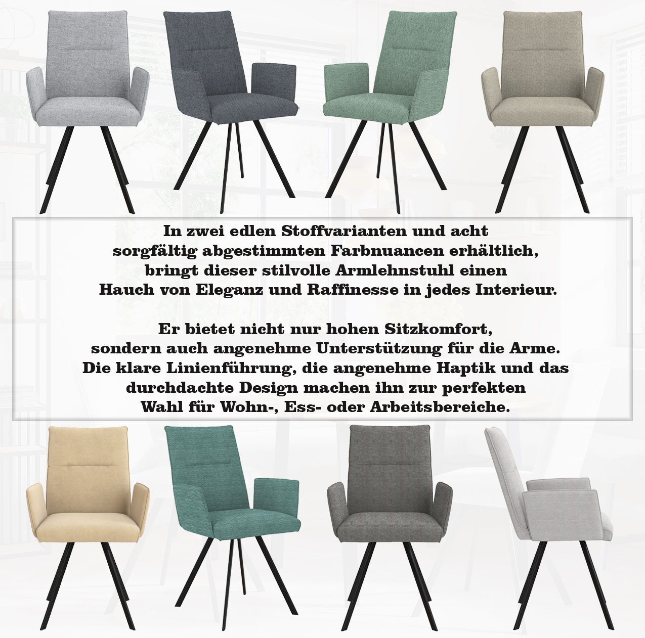 OTTO home Armlehnstuhl »Sava« (Set) 2 Stk.Metallgestell