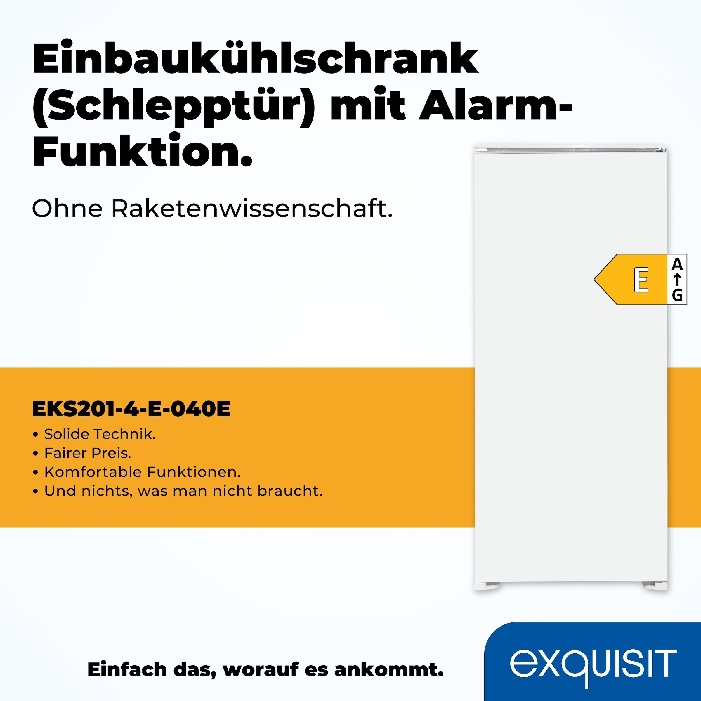 exquisit Einbaukühlschrank »EKS201-V-E-O040E«, Tür Alarm