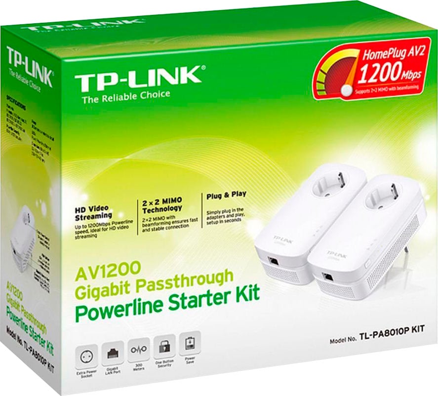 TP-Link TL-PA8010P KIT Powerline Adapter sæt (1200Mbps)