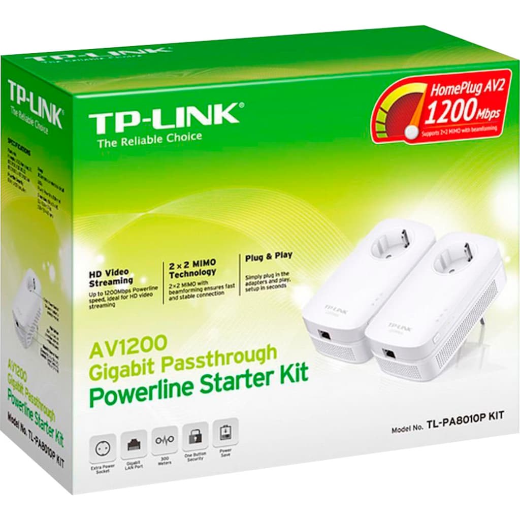 TP-Link Netzwerk-Adapter »TL-PA8010P KIT AV1200 Powerline Starter Kit«, 200 cm