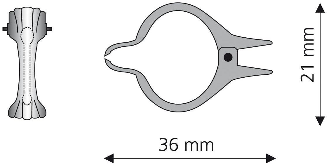 Liedeco Dekoklammer, Rechnung Ø Gardinenstangen 12 St.), (Packung, auf 8 kaufen für mm