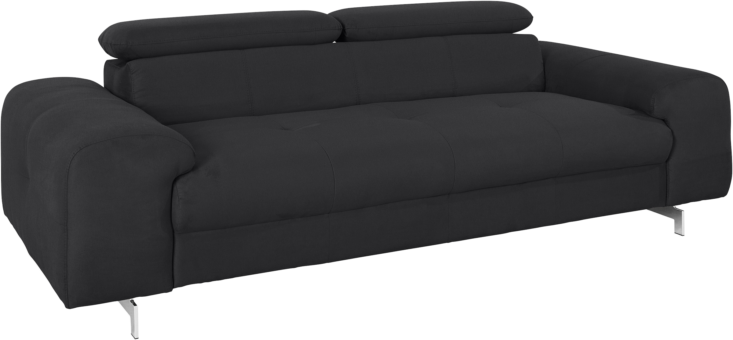 COTTA 3-Sitzer »Chef«, Big-Sofa mit Kopfteilverstellung, edle Metallkufen