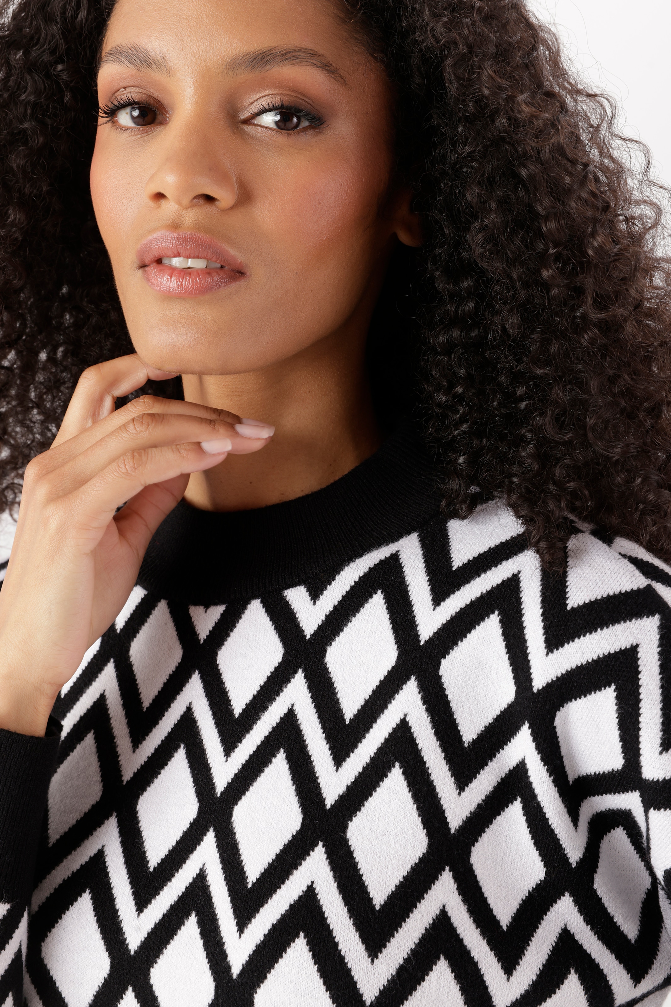 Aniston SELECTED Strickpullover mit geometrischer Rautenmusterung allover - NEUE KOLLEKTION