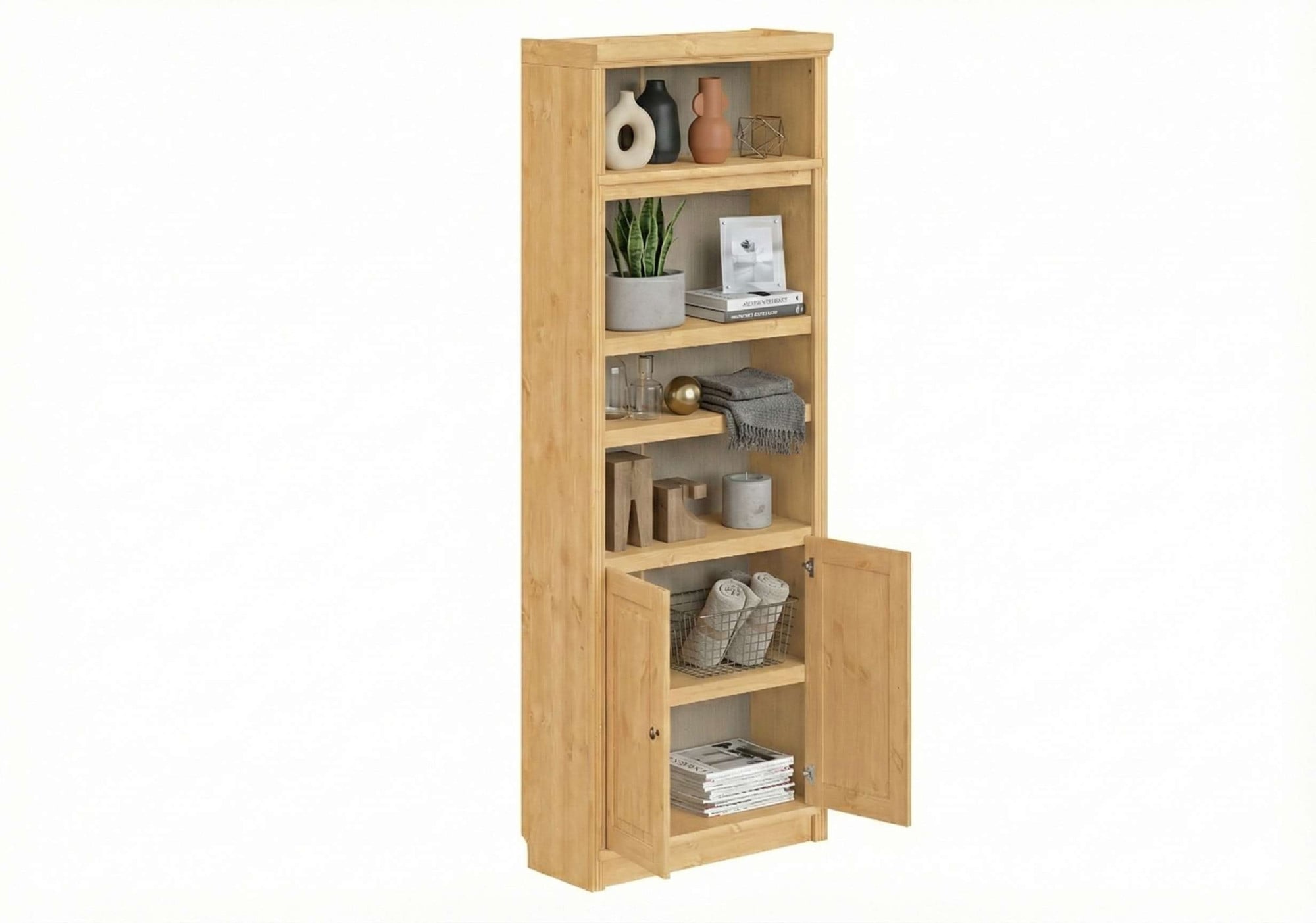 OTTO home Bücherregal »mit 2 Türen Soeren Regal Aktenregal B/T/H: 80/29/220 cm« massive Kiefer, FSC®-zertifiziert