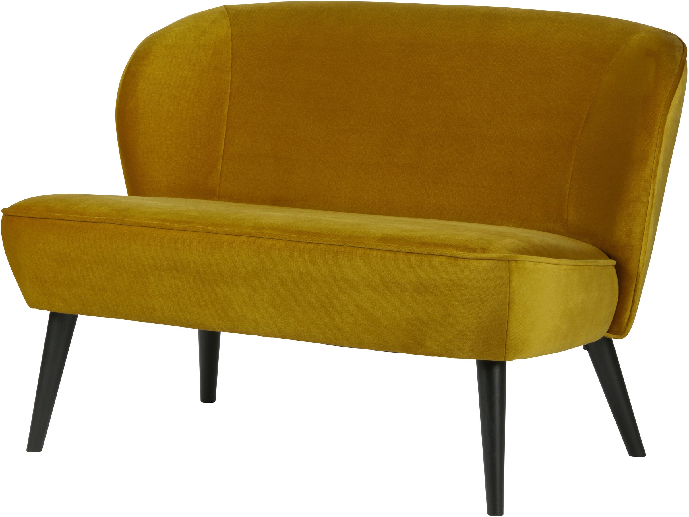 WOOOD 1,5-Sitzer »Sara Velvet-Bezug mit Birkenholzbeinen, H 73 x B 110 x T 72 cm« Tragkraft 100 kg, Maximale Verschleißfestigkeit, Pfleiglicht