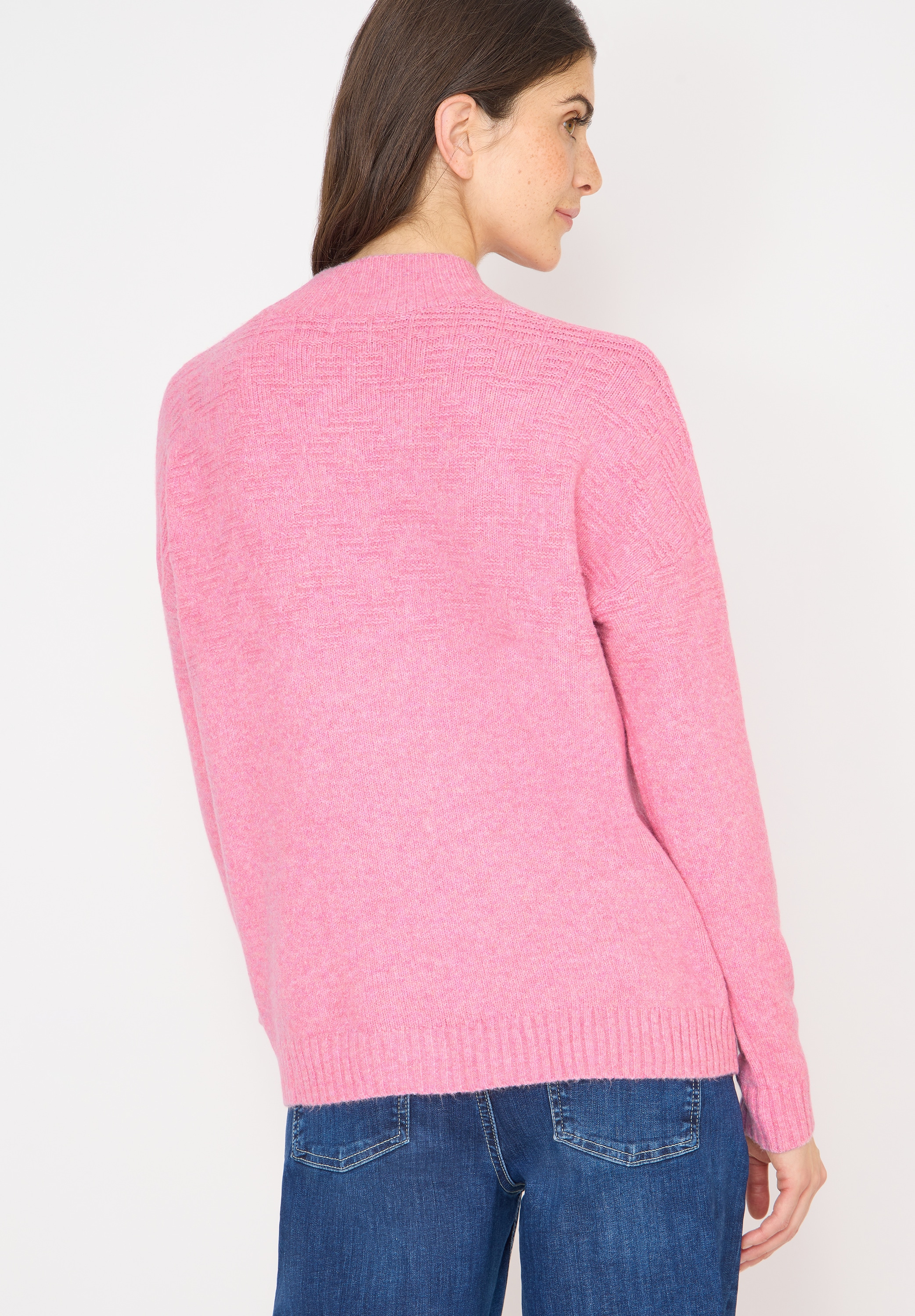 Cecil Jacquardpullover mit Rippbündchen