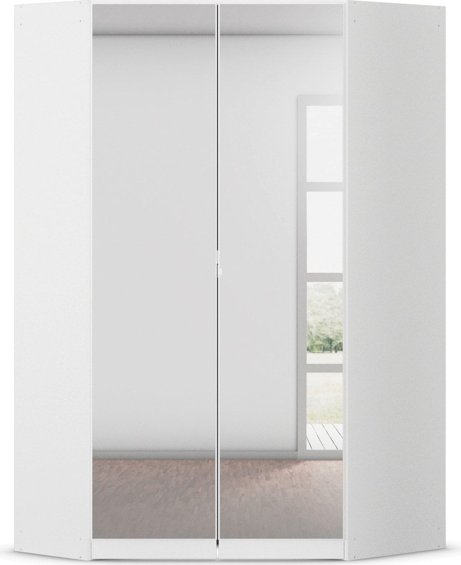 rauch Eckkleiderschrank "Kleiderschrank Schrank Garderobe Wäscheschrank COSTA Größe 117x104 cm" in 3 Ausstattungen BASIC/CLASSIC/PREMIUM, mit Spiegel, voll ausgestattet mit viel Stauraum MADE IN GERMANY