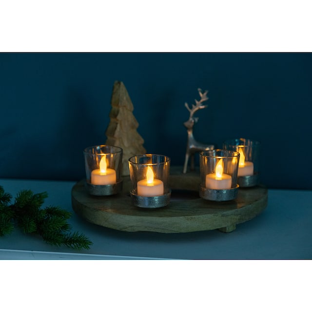 Myflair Möbel & Accessoires Teelichthalter »Weihnachtsdeko«, (1 St.), aus  Mangoholz, für vier Teelichter auf Raten kaufen