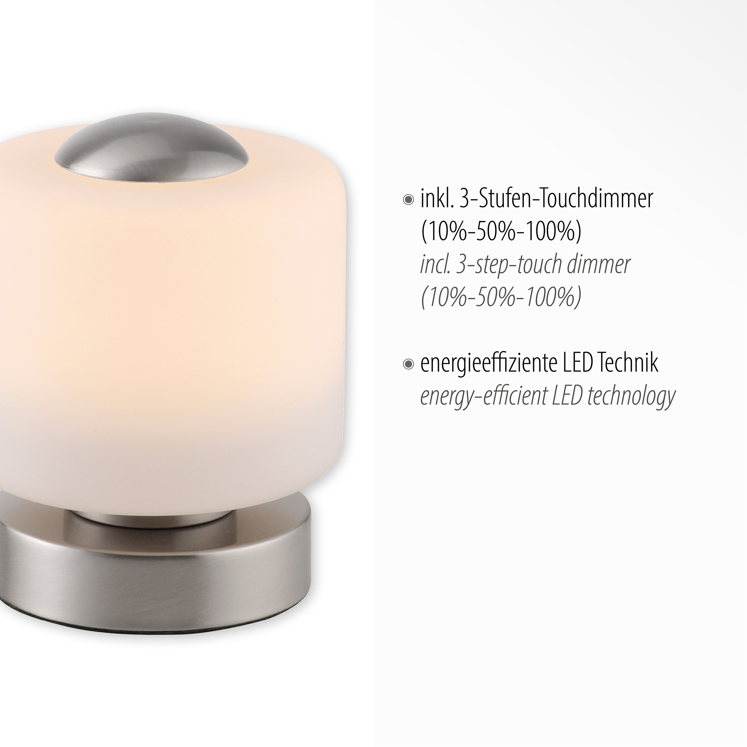 Paul Neuhaus Tischleuchte »BOTA«, 1 flammig, Leuchtmittel LED-Board | LED fest integriert, LED, dimmbar über Touchdimmer