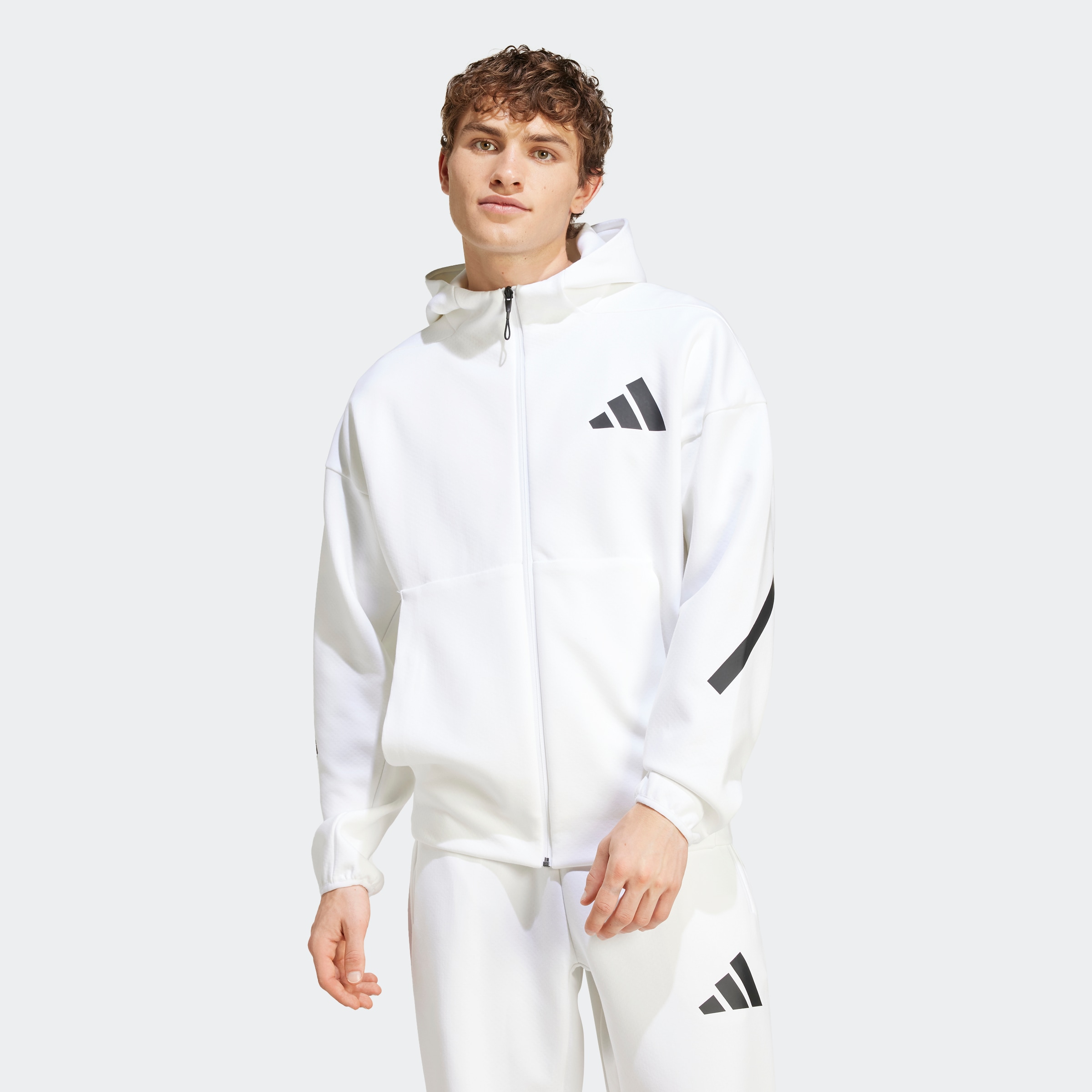 adidas Sportswear Kapuzensweatshirt »M Z.N.E. FZ«, für sportliche Aktivitäten, aus Polyester und Baumwolle
