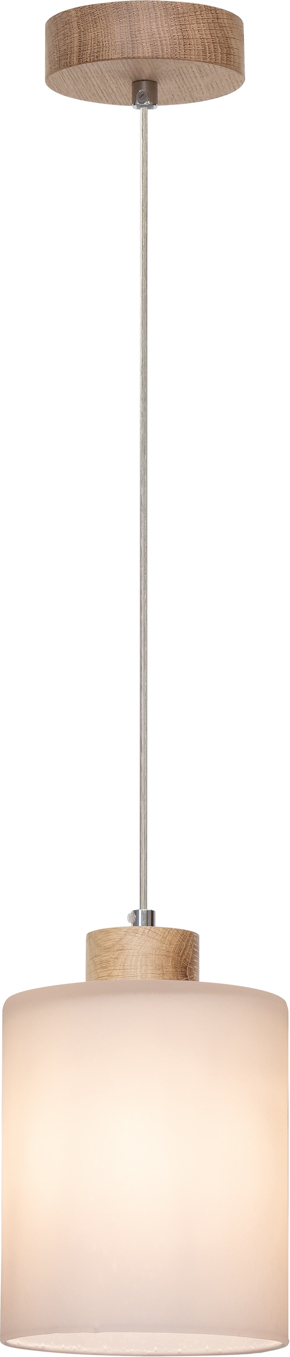 BRITOP LIGHTING Pendelleuchte »ZEFIR«, 1 flammig, Leuchtmittel E27 | ohne Leuchtmittel-Leuchtmittel wechselbar, Naturprodukt aus Eichenholz, Nachhaltig, Hochwertiger Glasschirm