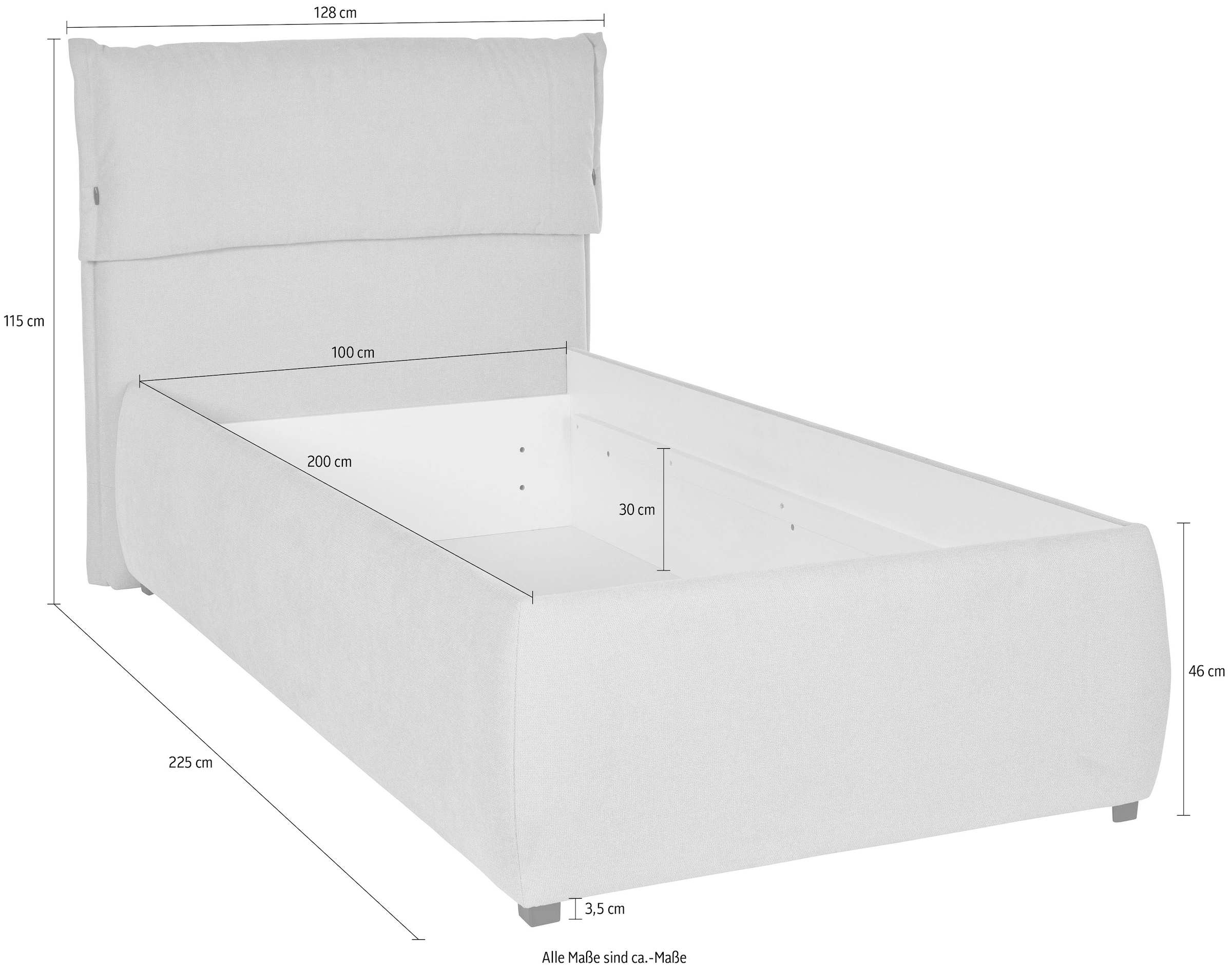 Home affaire Polsterbett »Jenson« als Bettgestell oder mit 3 Matratzenarten und Härtegraden