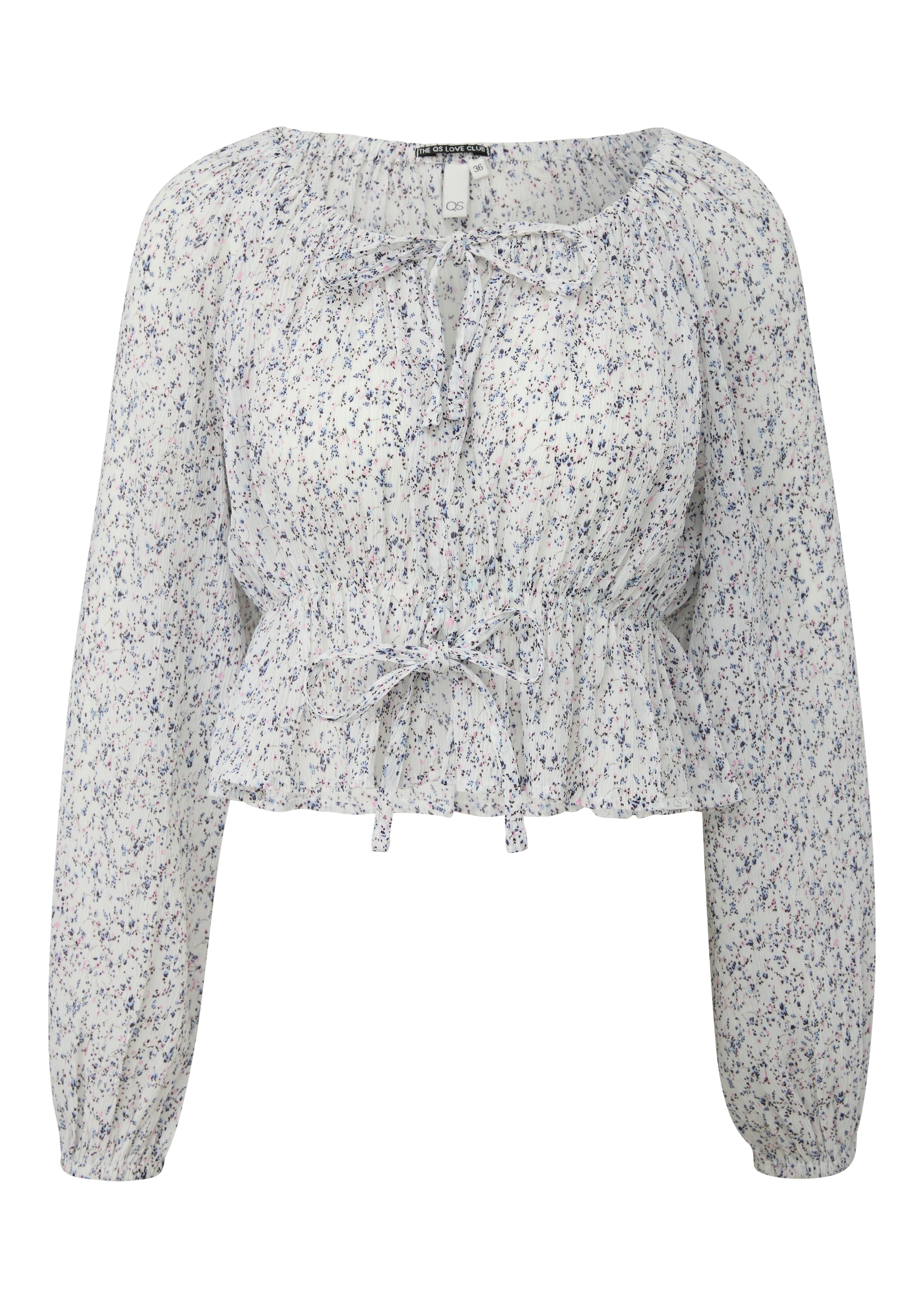 QS Langarmbluse mit Minimal-Print