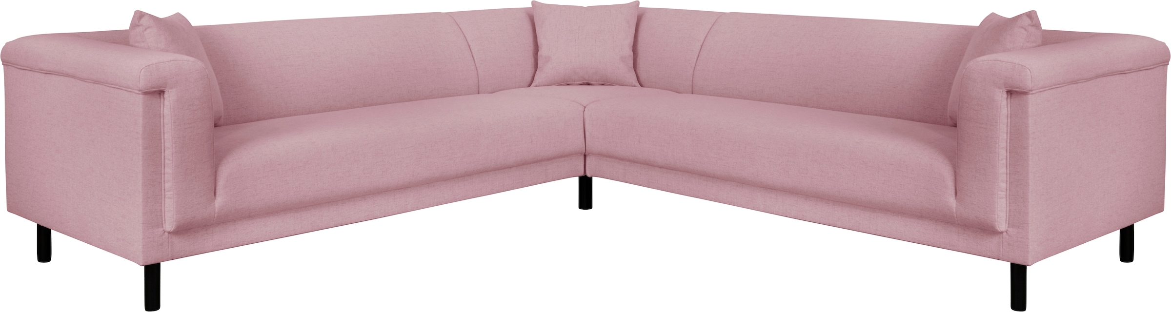 INOSIGN Ecksofa »AGNIA L-Form  B/T/H: 244/244/71 cm«, incl. Zierkissen, gleichschenklig, auch in Cord