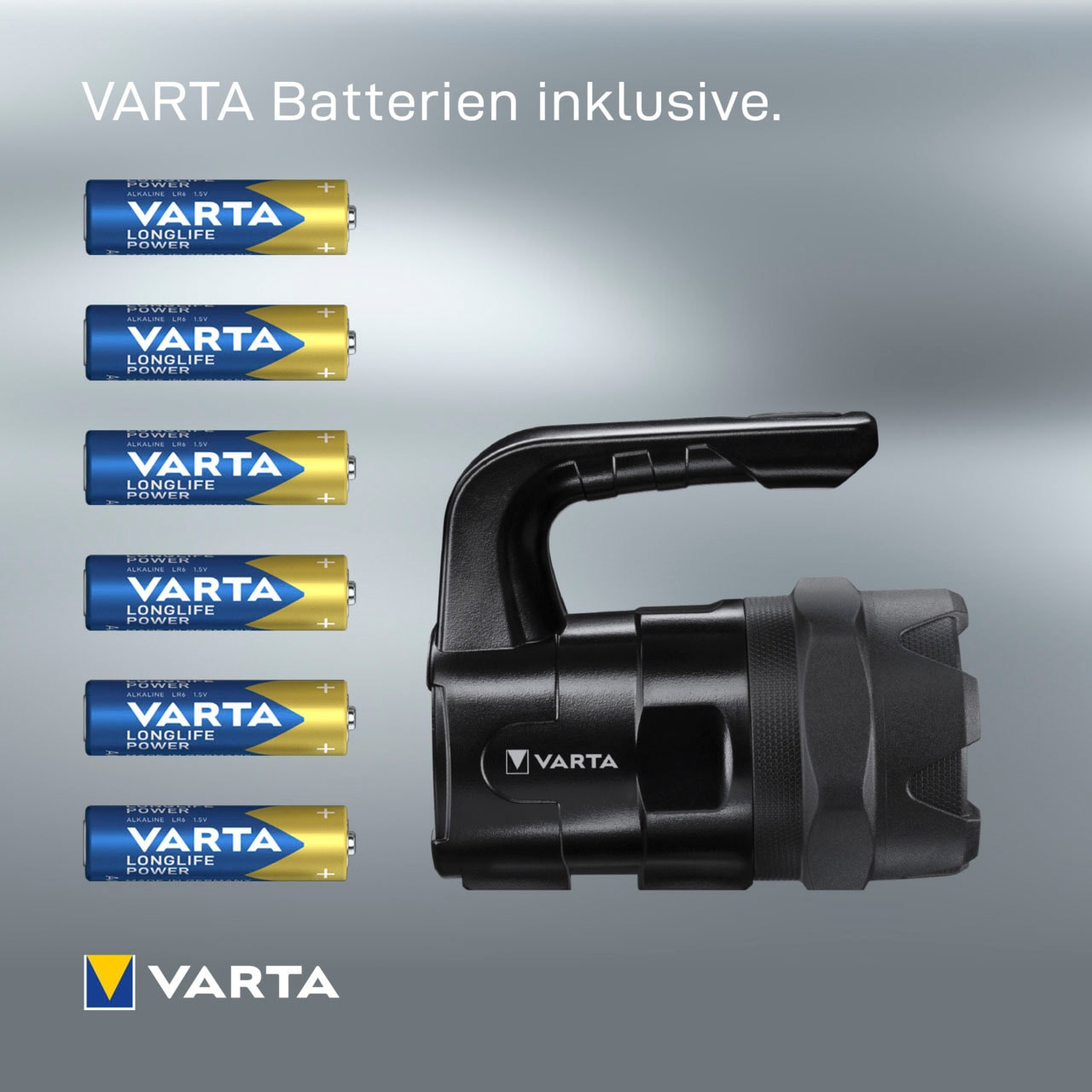 VARTA Taschenlampe »Indestructible BL20 Pro 6 Watt LED«, (7 St.), wasser- und staubdicht, stoßabsorbierend, eloxiertes Aluminium Gehäuse