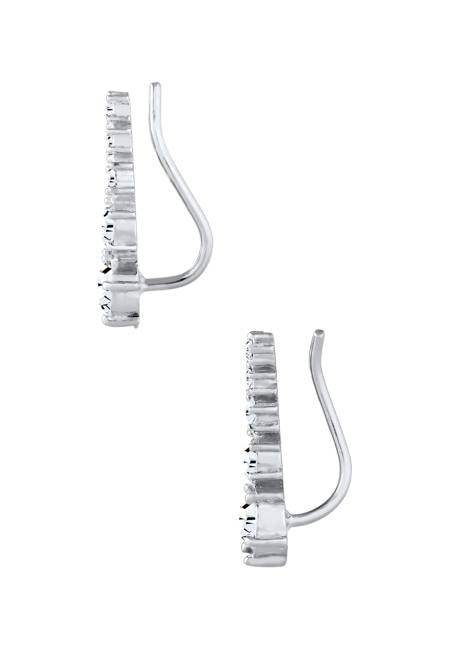 Elli Paar Ohrstecker »Ohrringe Earcuff Klassik Kristalle 925 Silber«