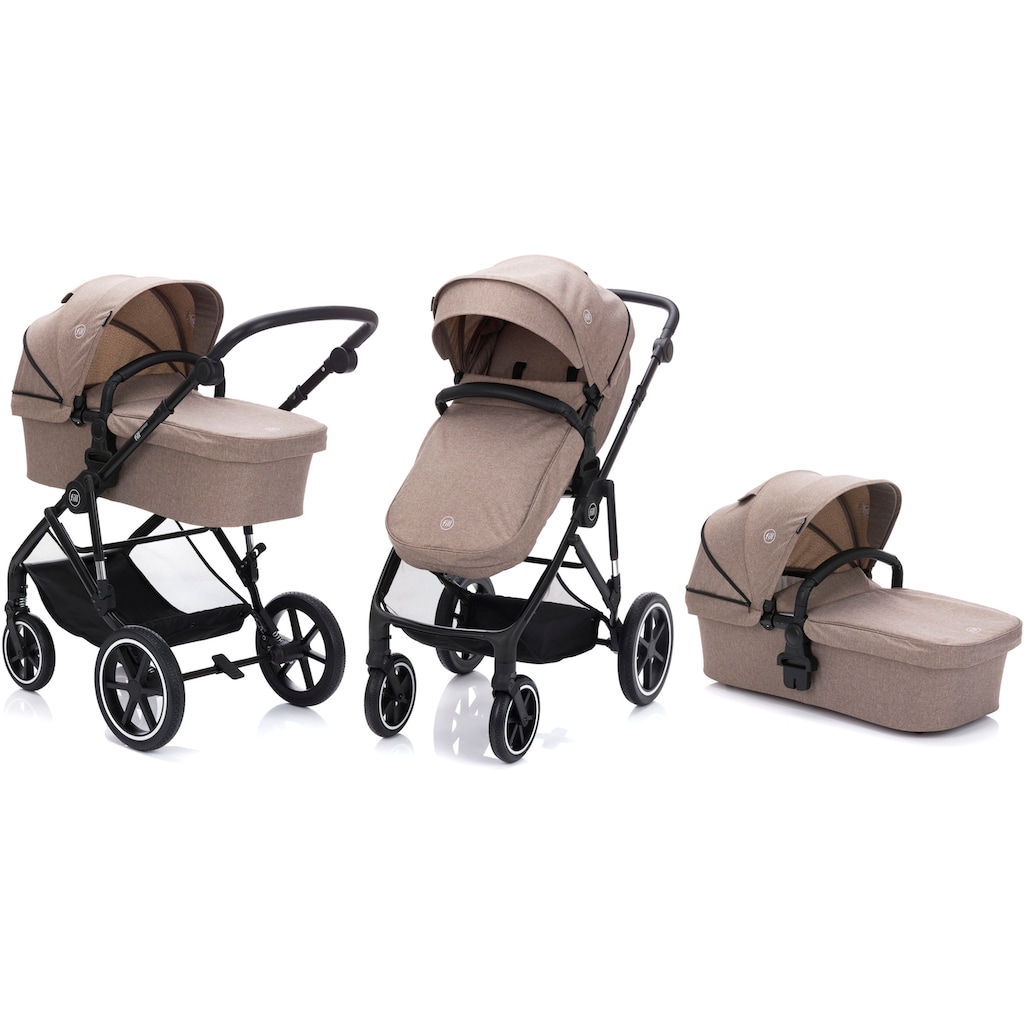 Fillikid Kombi-Kinderwagen »Kinderwagenset Fill Leopard Air, sand melange«, 22 kg